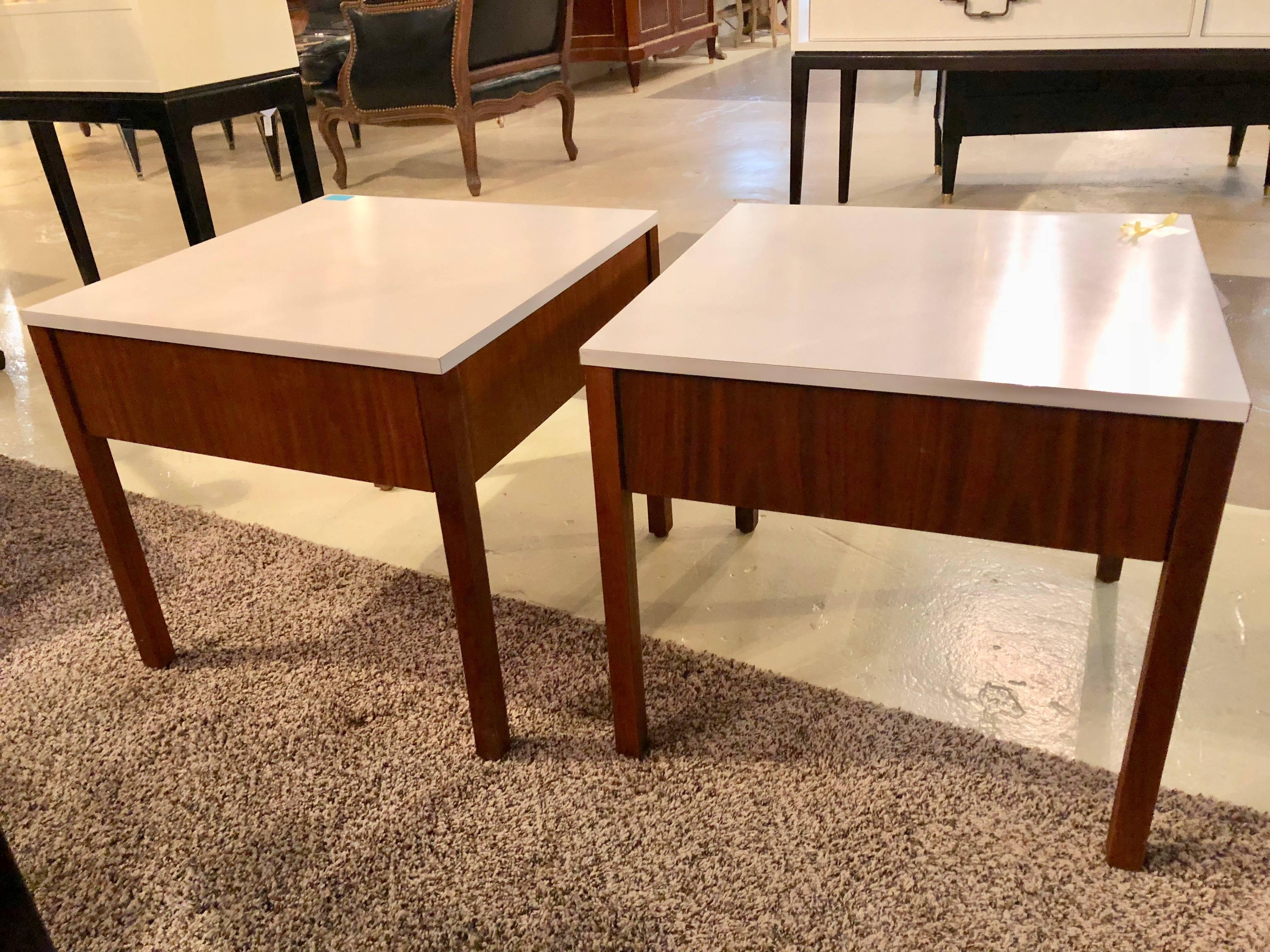 Pair of Mid-Century Modern Signed Florence Knoll Nightstands or End Tables 2