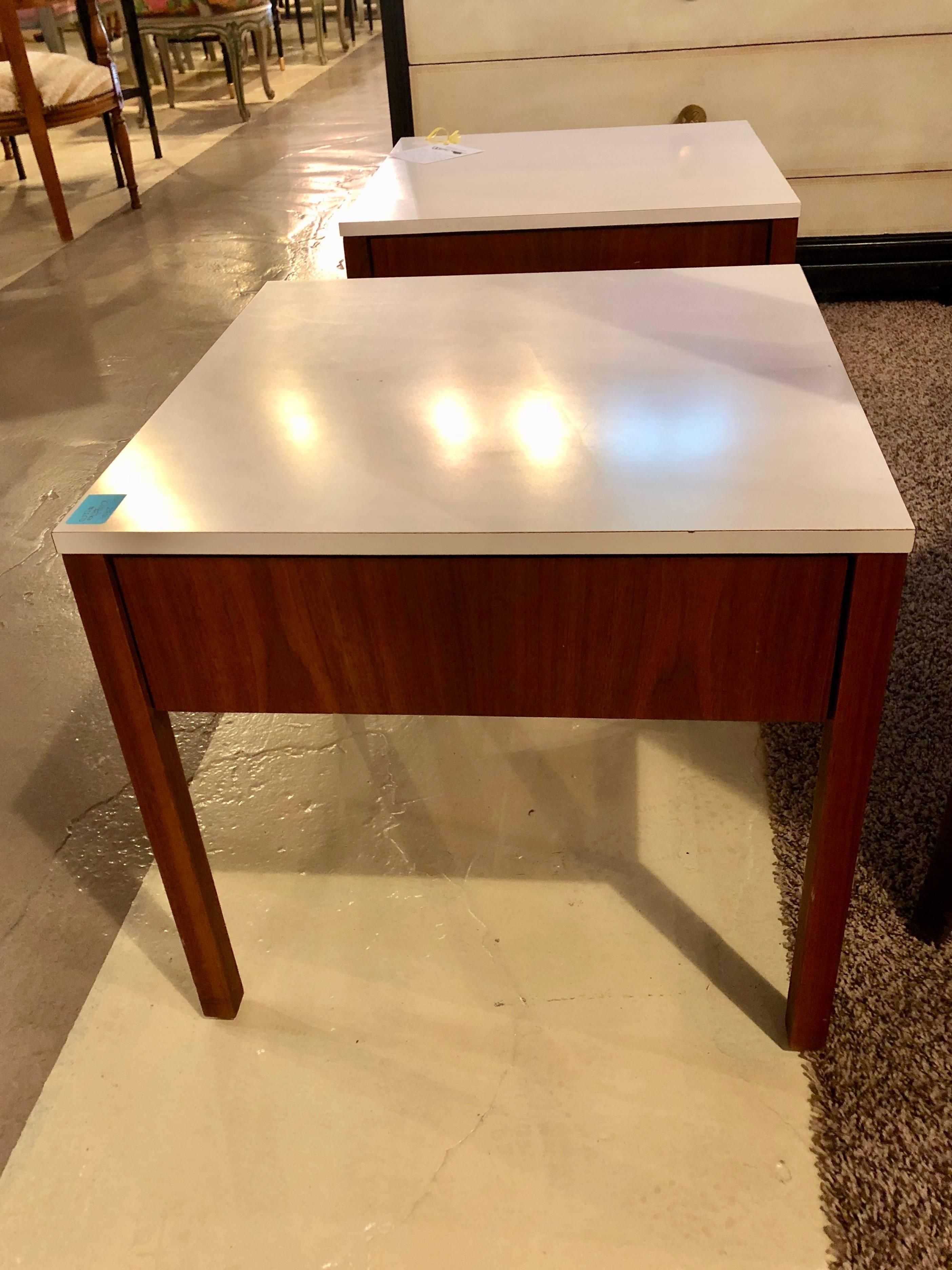 Pair of Mid-Century Modern Signed Florence Knoll Nightstands or End Tables 3