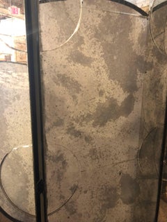 Art Deco Style Three-Panel Mirrored Room Screen or Divider