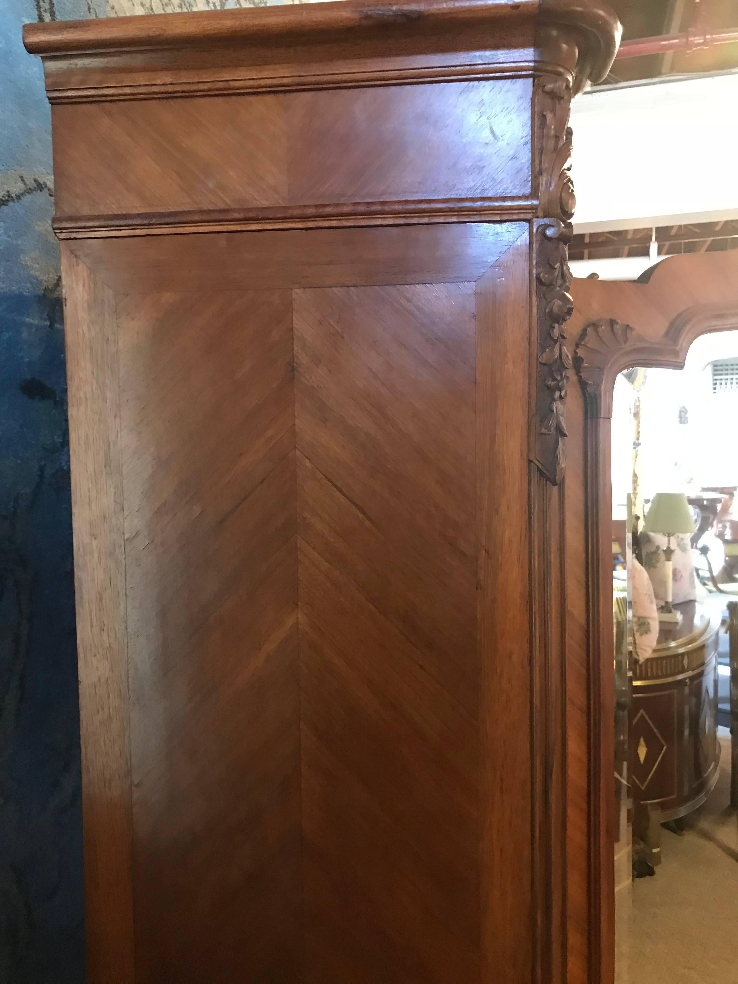 Louis XV Style Late 19th-20th Century Double Door Rosewood Queen-Sized Armoire 2