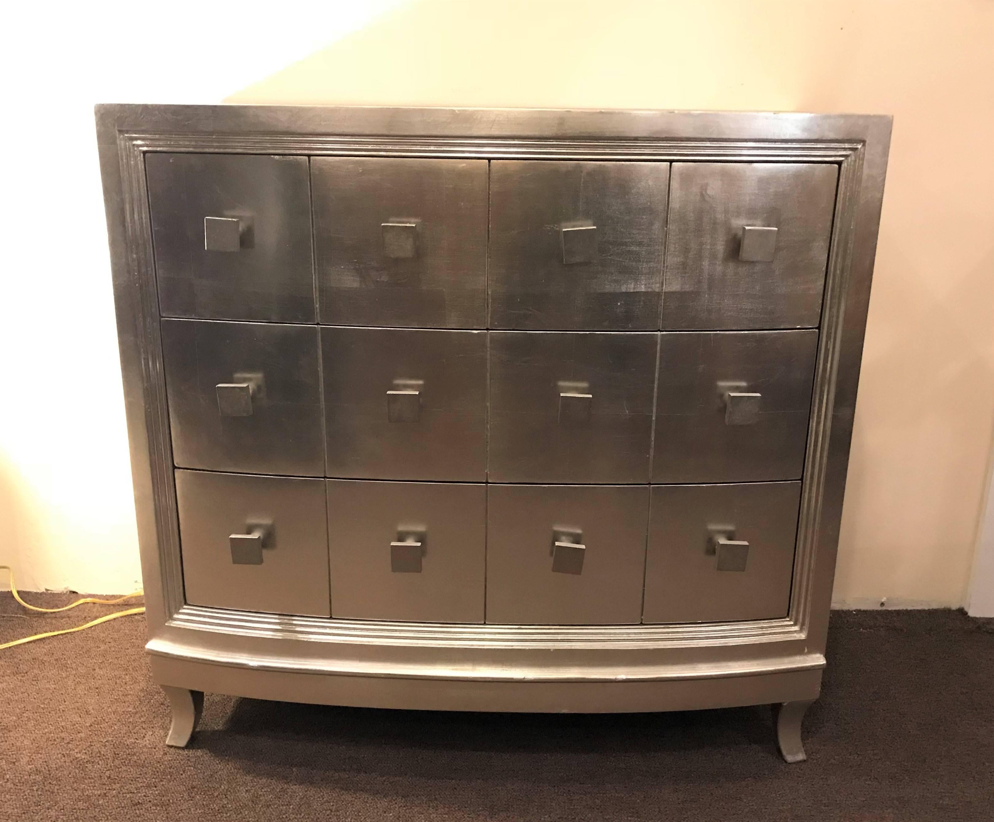 Pair of Hollywood Regency Style Demilune Chests or Nightstands or Commodes In Good Condition In Stamford, CT