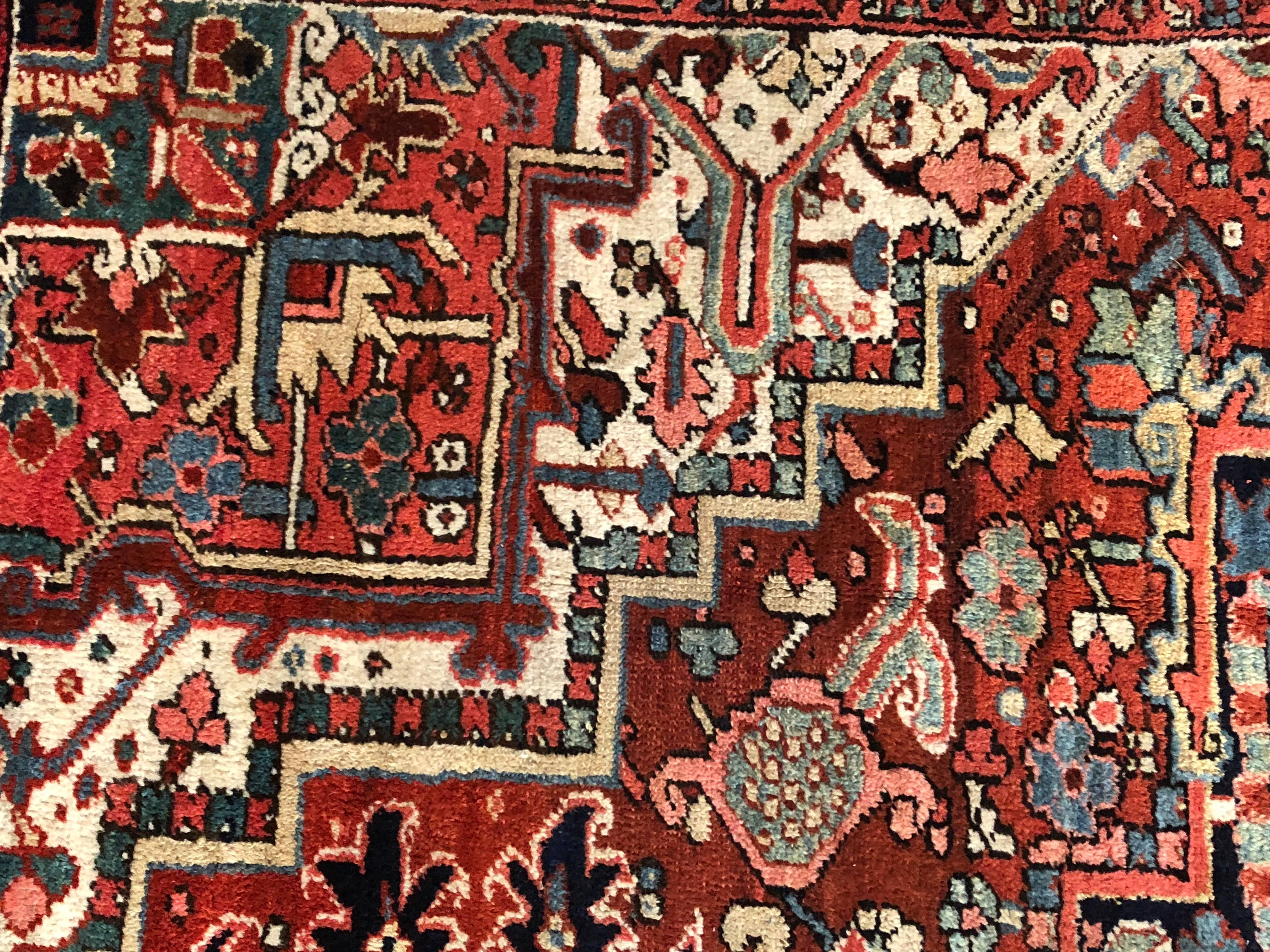1920s Persian Room Sized Carpet Heriz Oriental Rug 3