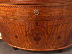 Pair of Monumental Adams Style Demilune Consoles Cabinets or Commodes