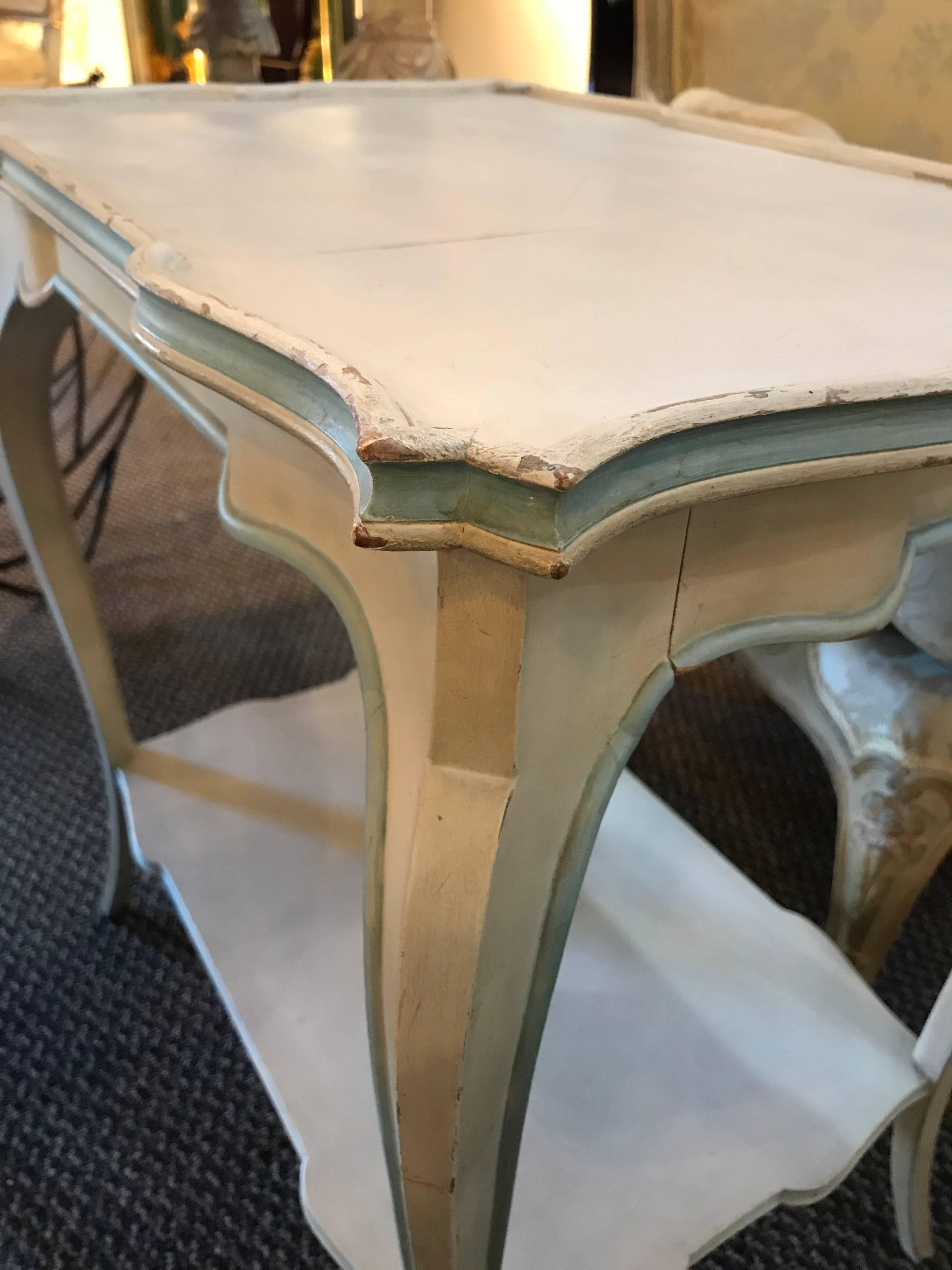 Pair of Distressed Paint Decorated Maison Jansen Side Tables or Night Tables 4