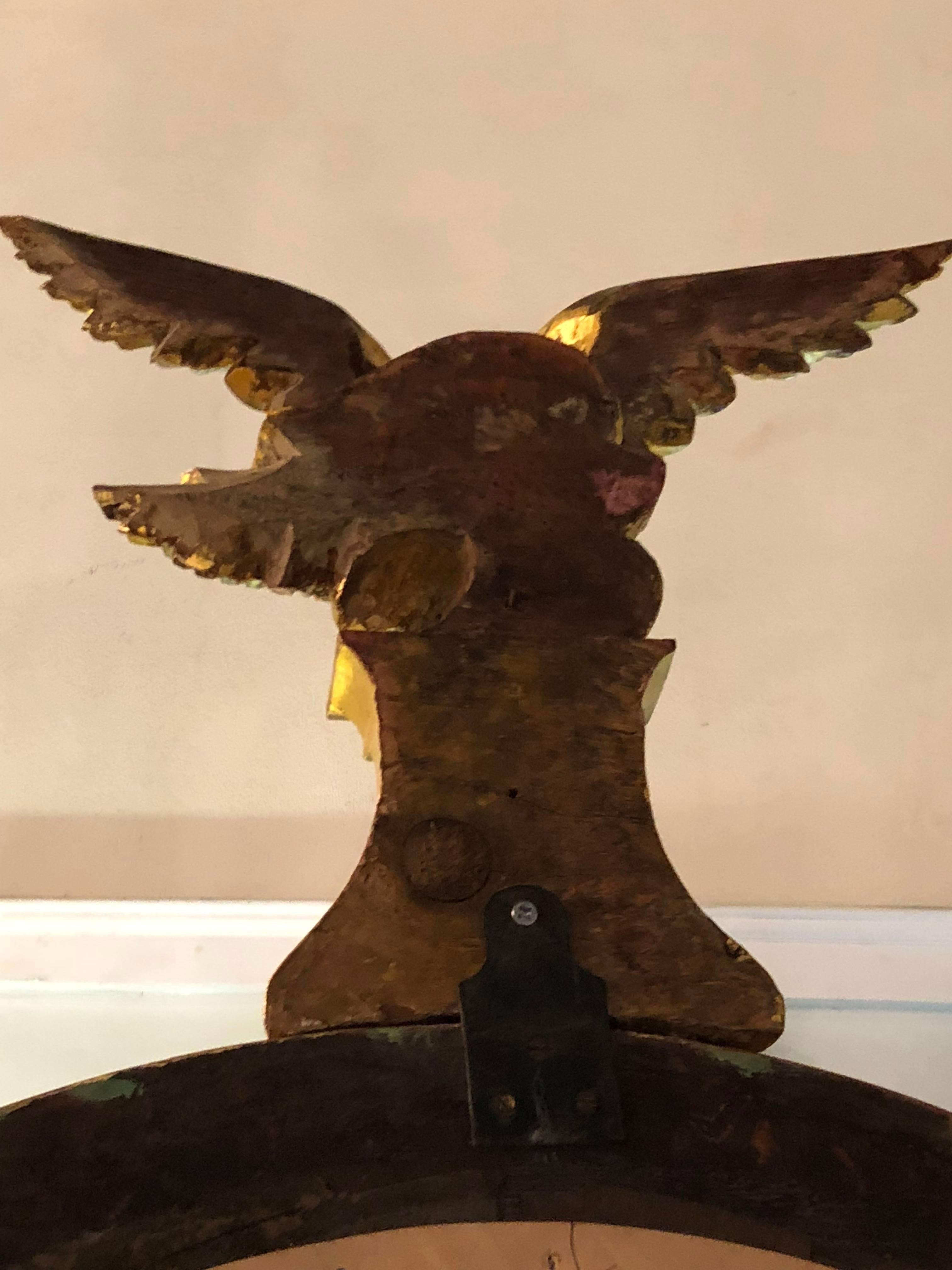 Konvexer geschnitzter und ebonisierter Bullseye-Spiegel aus vergoldetem Holz, Regency-Stil, spätes 19. Jahrhundert im Angebot 2