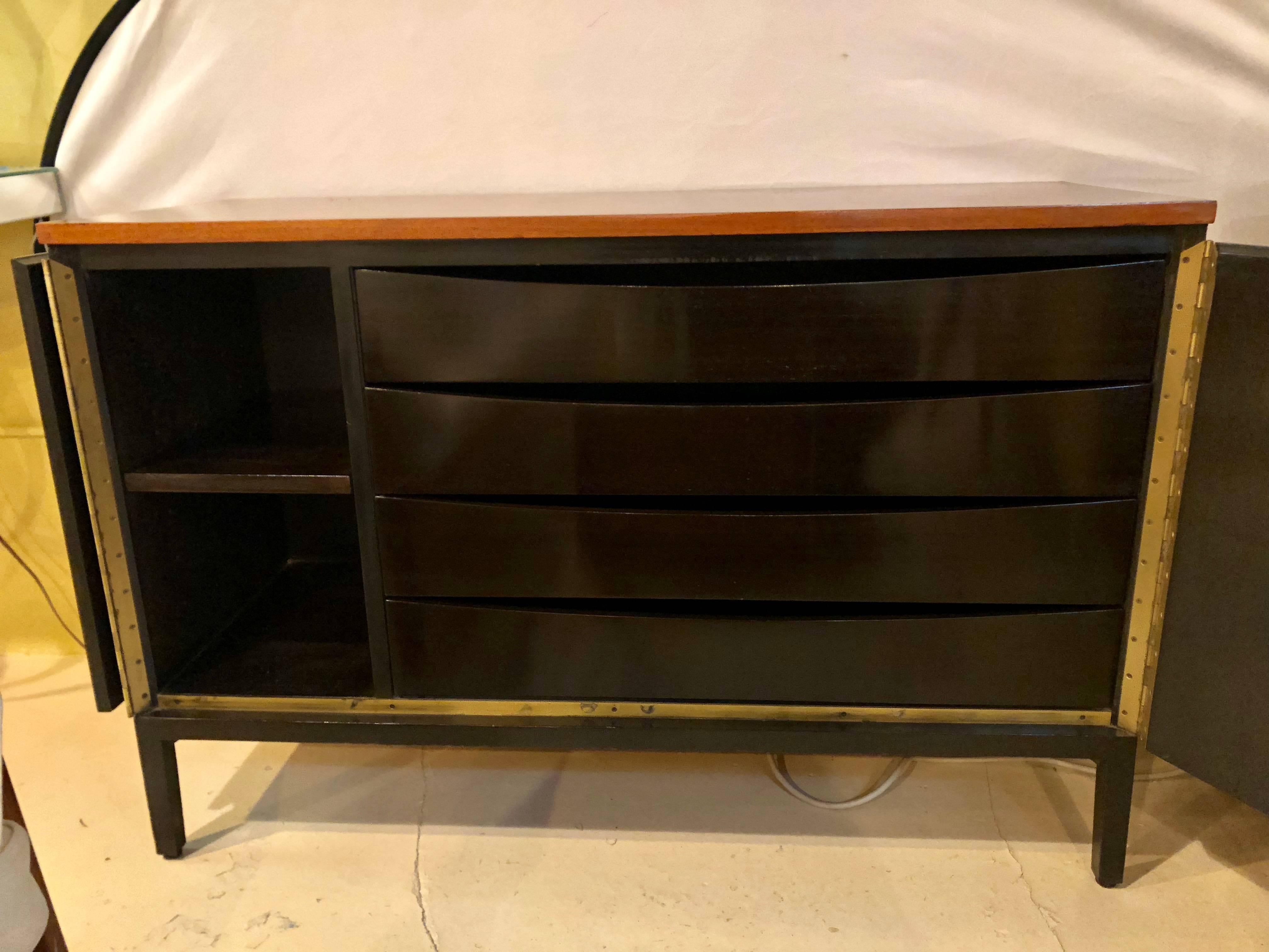 Pair of Mid-Century Modern Paul McCobb for Calvin Chests or Nightstands Ebonized 2