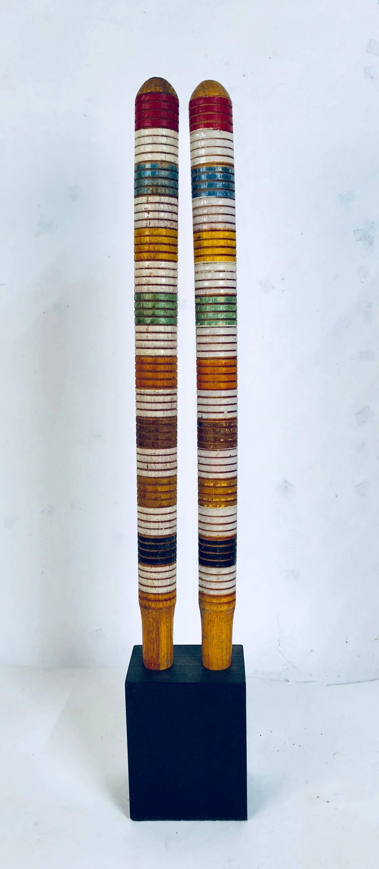 Collection of Antique and Vintage Colorful Croquet Posts in Custom