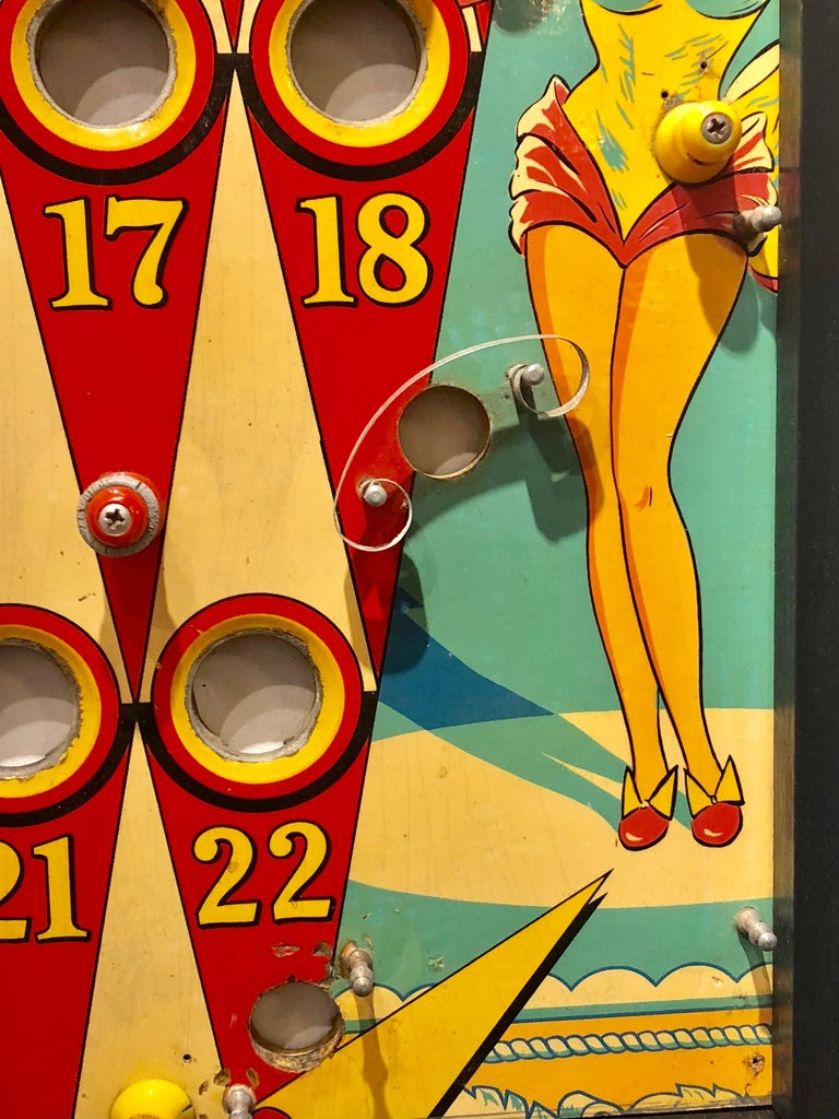 Vintage Custom Framed Section of Electric Pinball Game Play Field
