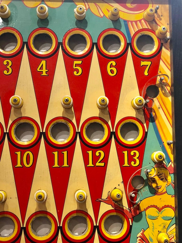 Vintage Custom Framed Section of Electric Pinball Game Play Field