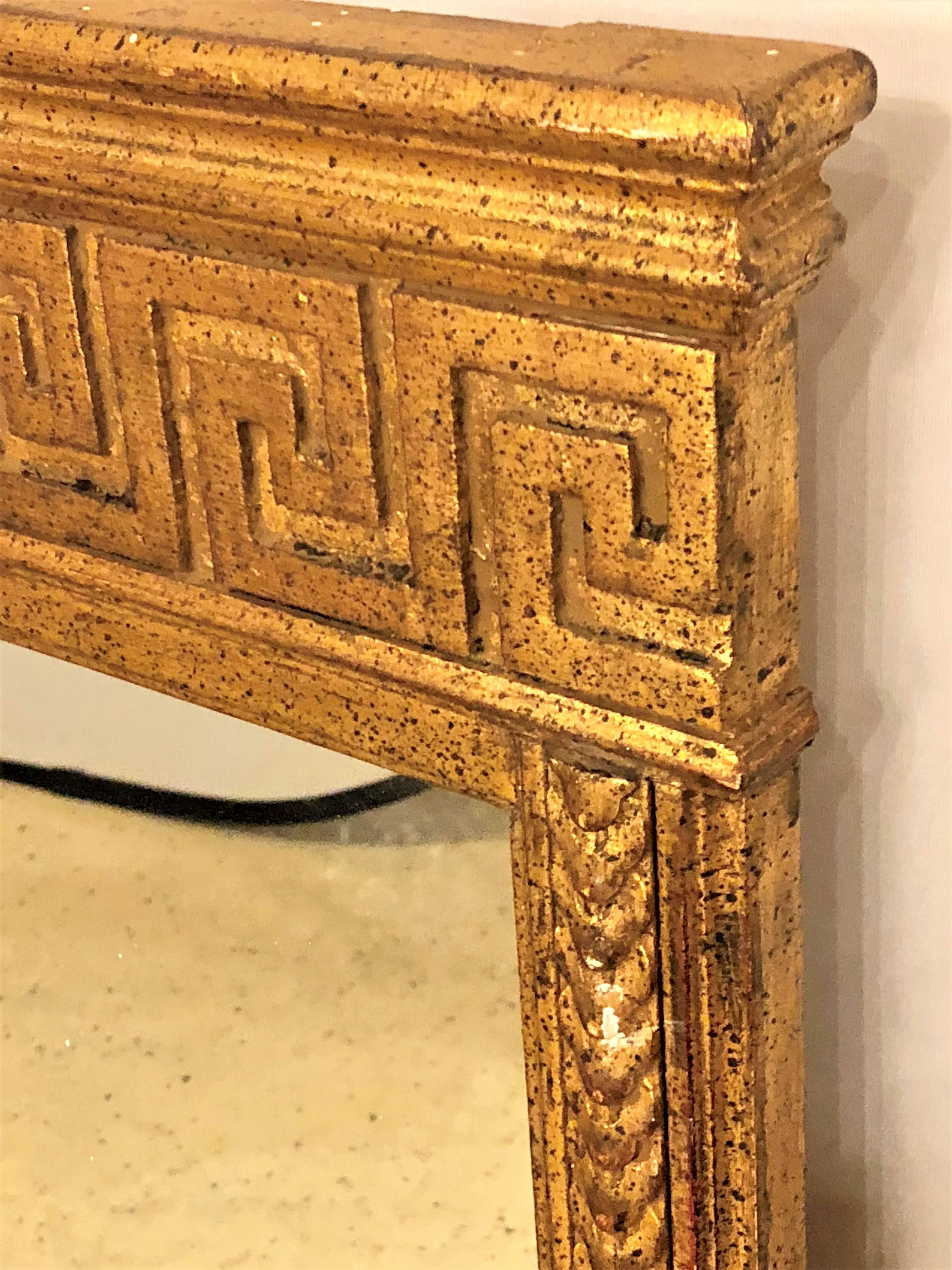 Jansen Style Italian Classical Greek Key Design Console with Matching Mirror 4