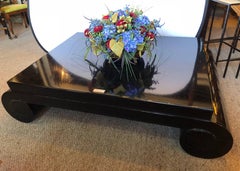 Ebonized Ralph Lauren Living Room Brook Street Salon Cocktail Table