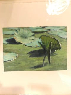 Signed Acrylic on Paper in Gilt Frame by David A. Dunlap Titled Lily Trip Tych