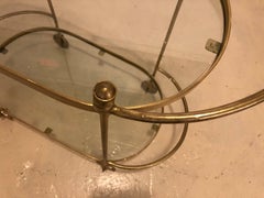 Fine Iron Bar Serving or Tea Cart or Trolley with Glass Shelves