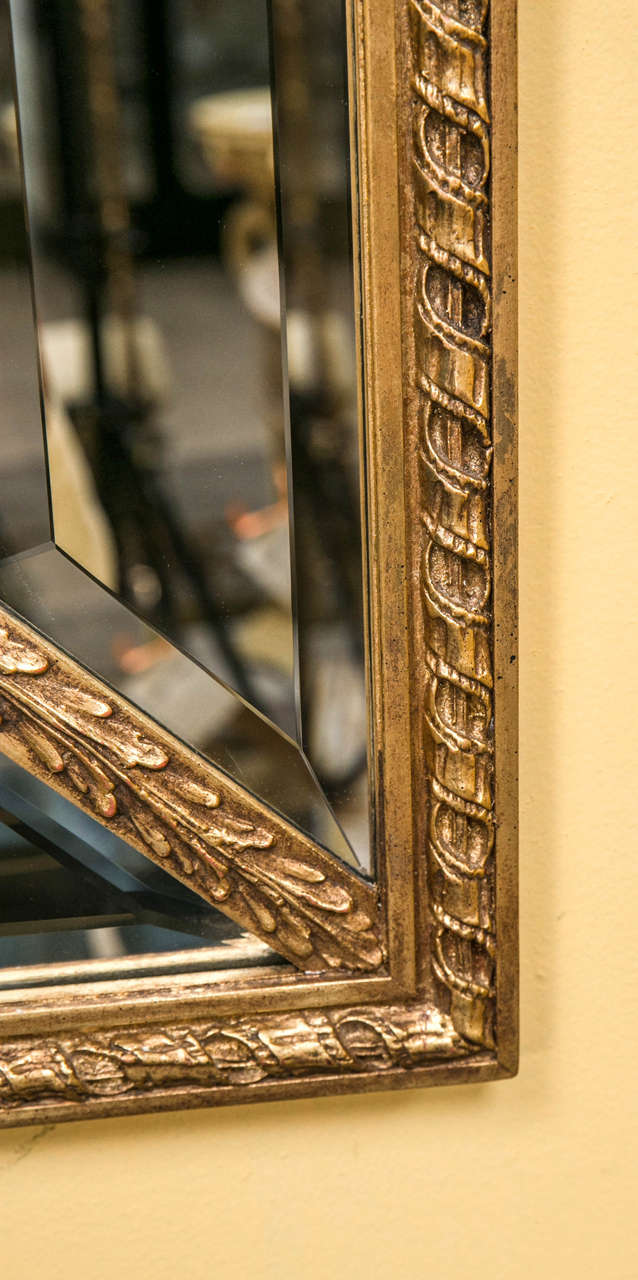 Italian Adams Style Beveled Mirror in Finely Carved Frame