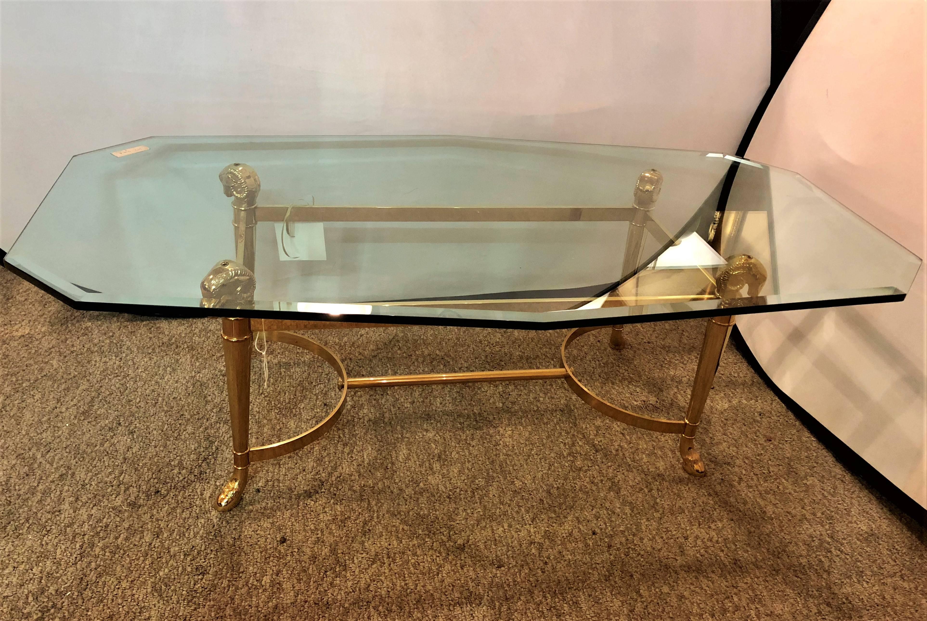 octagon coffee table with glass top