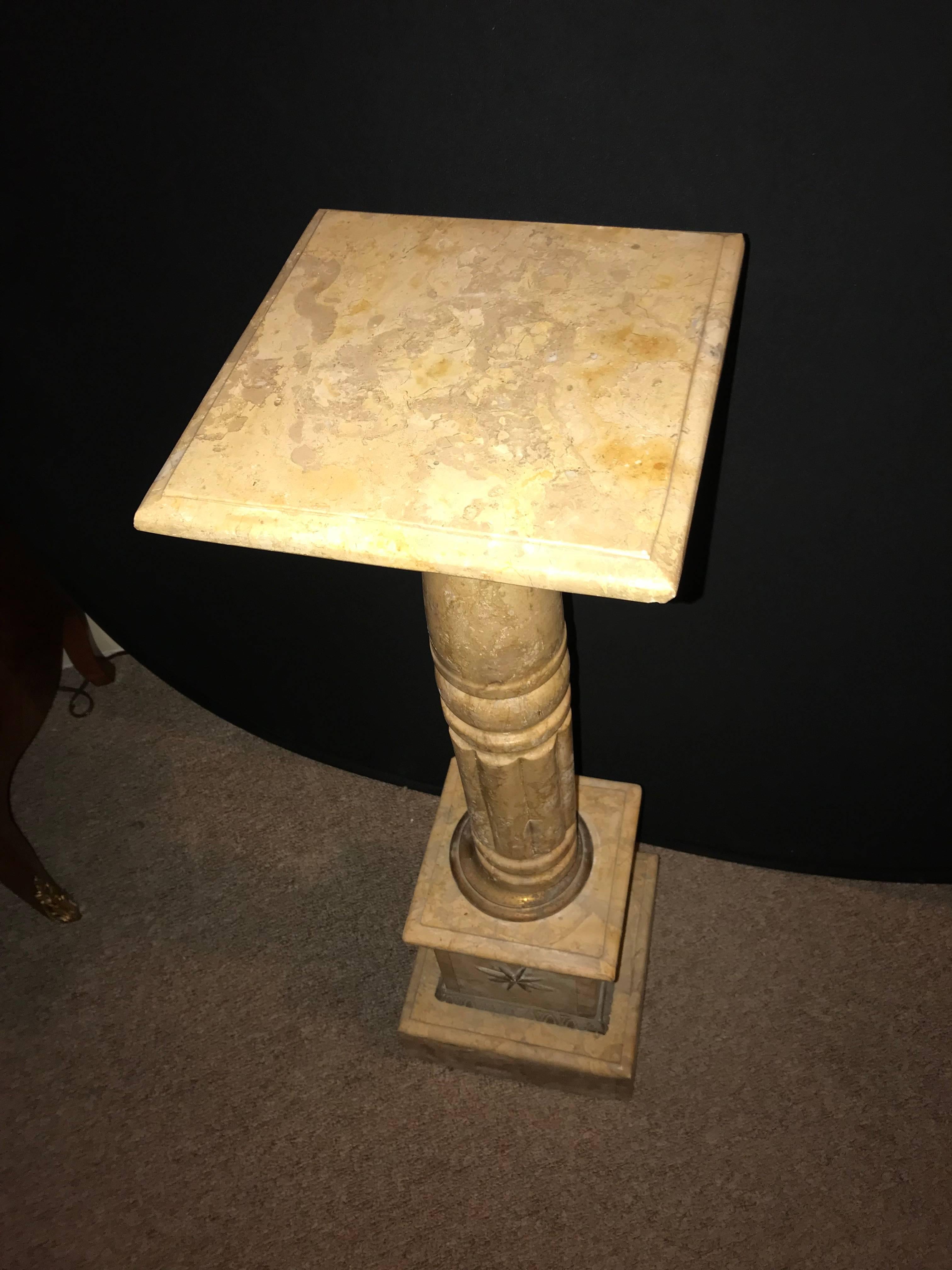 A pair of antique pedestals marble with bronze mounts.