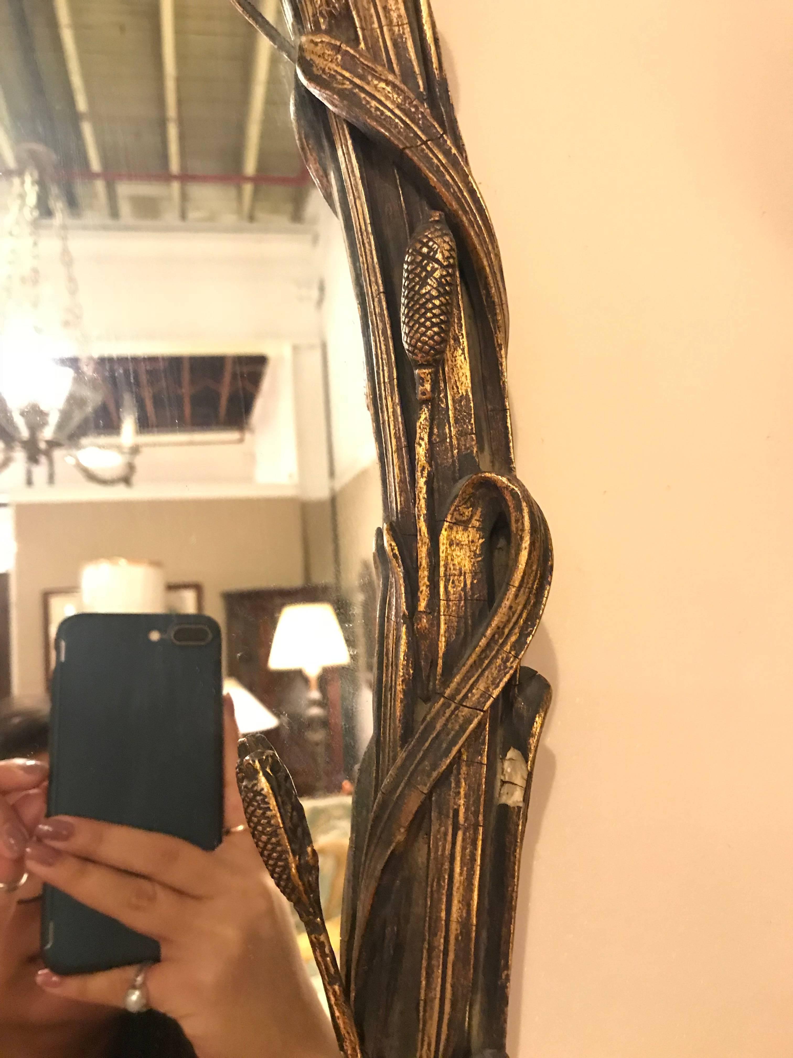 Louis XVI Italian Gilt Gesso and Wood Oval Wall or Console Mirror