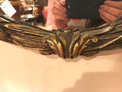 Italian Gilt Gesso and Wood Oval Wall or Console Mirror