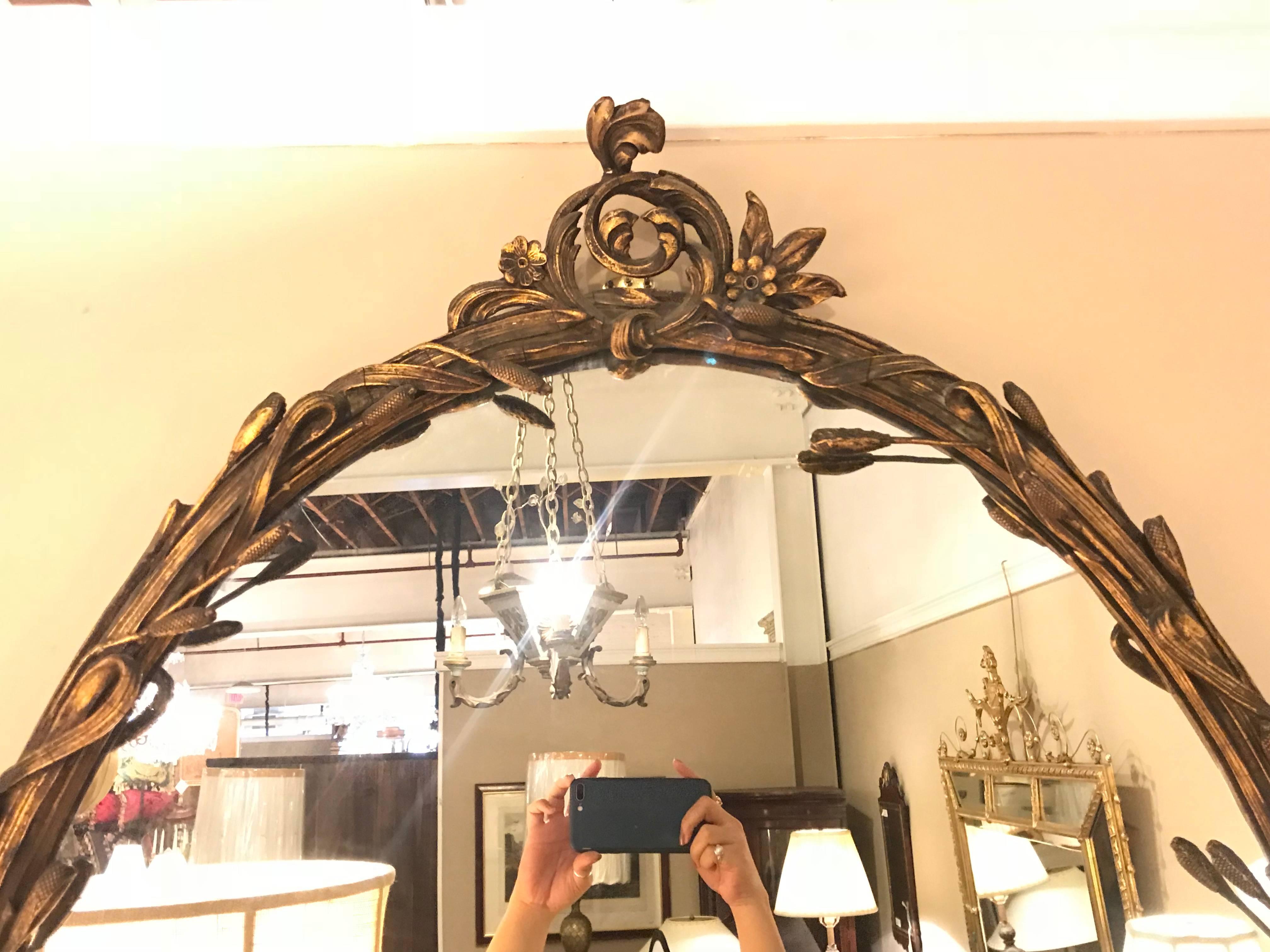 Italian Gilt Gesso and Wood Oval Wall or Console Mirror 5