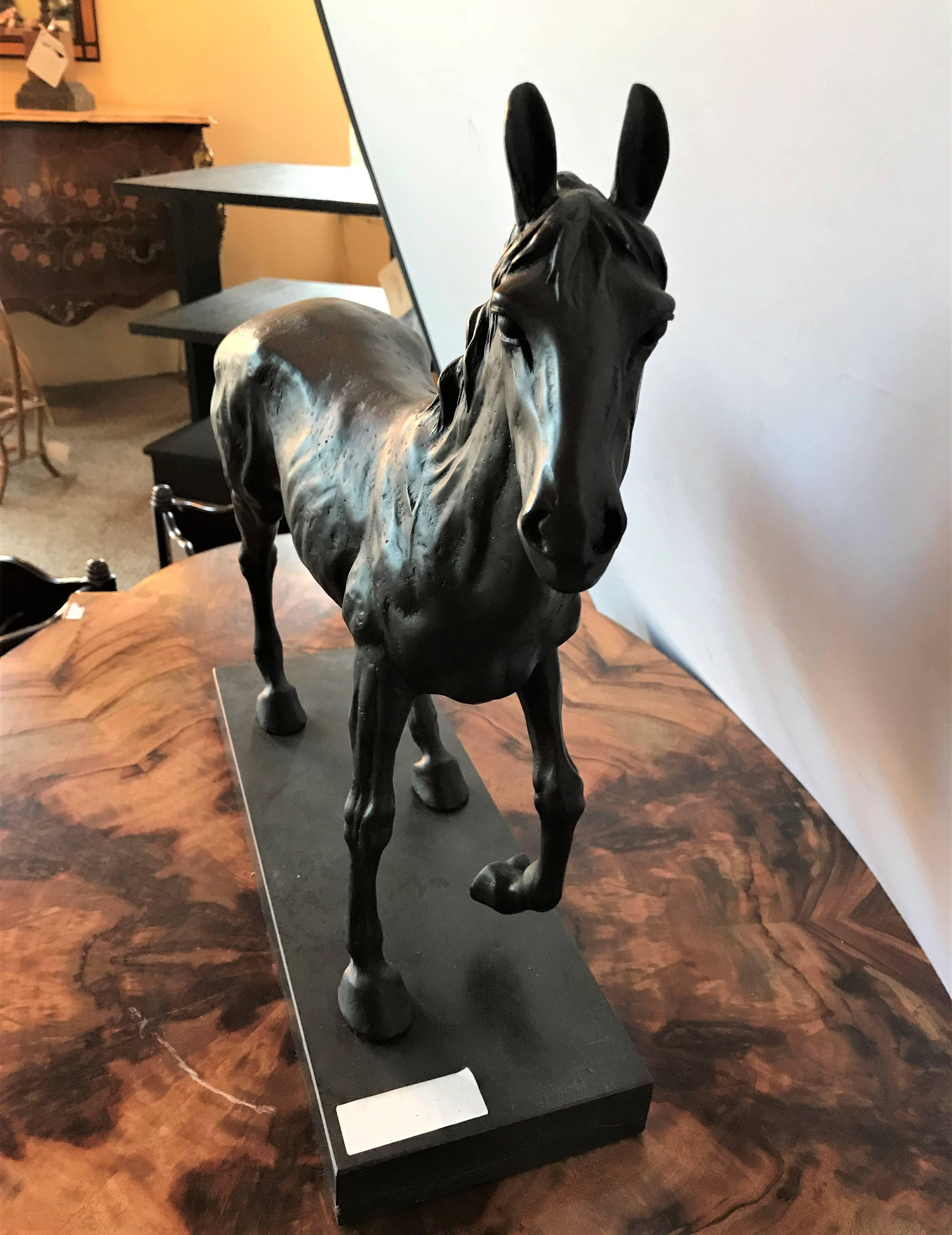 Neoclassical Bronze Long Eared Stallion