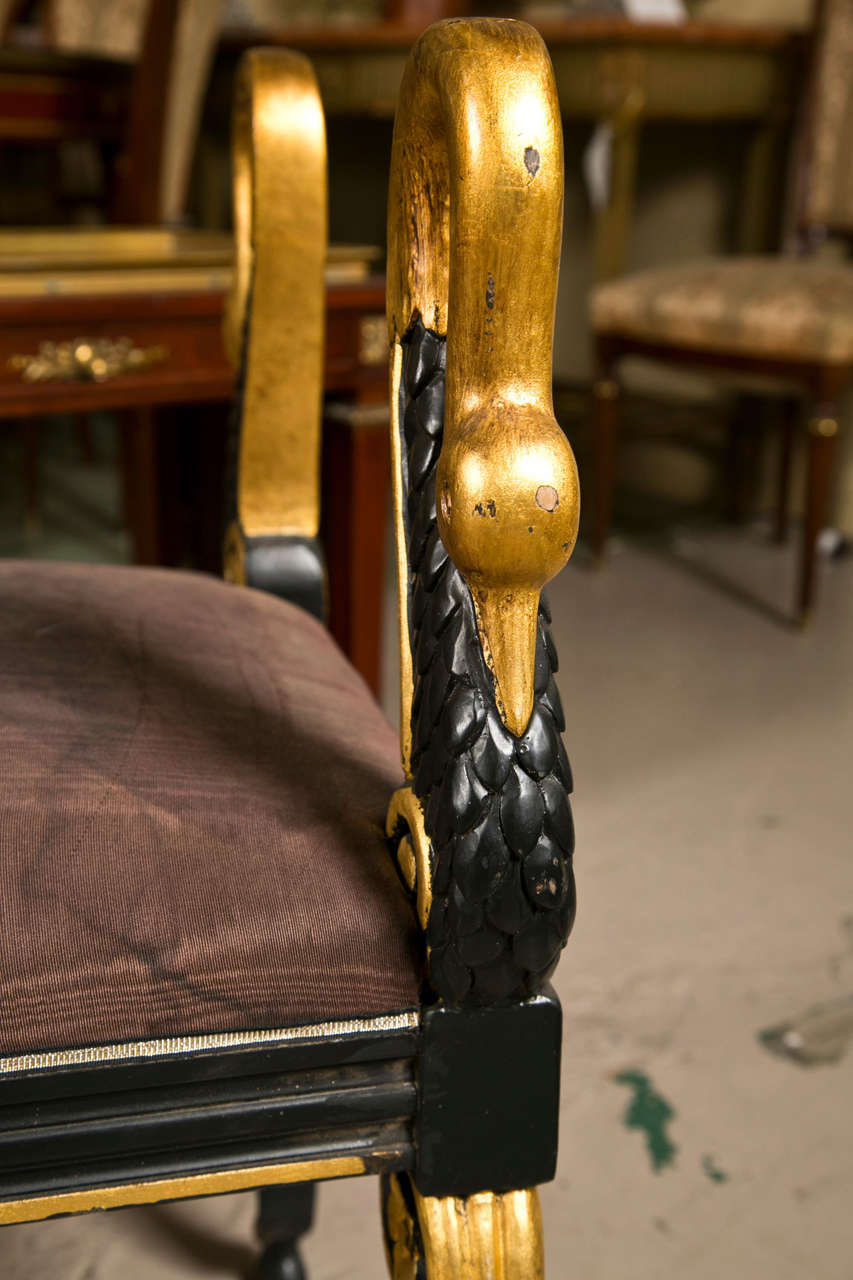 Mid-20th Century French Neoclassical Swan Bench by Jansen