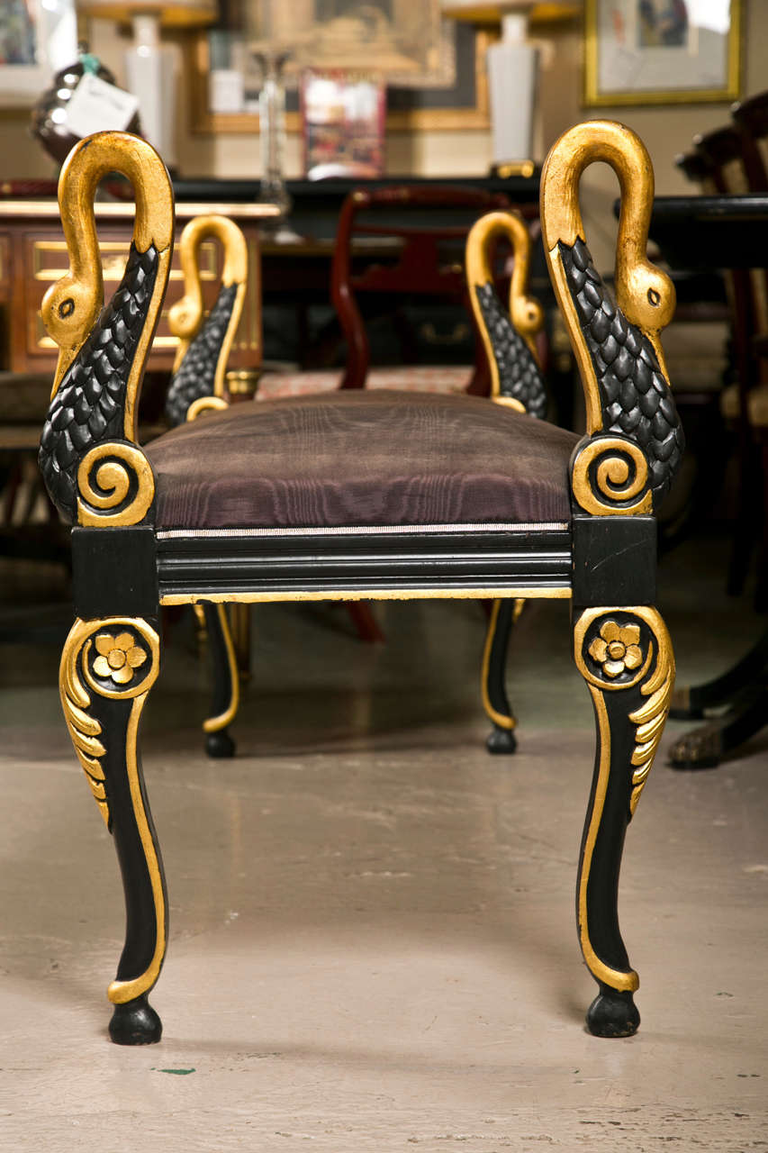 French Neoclassical Swan Bench by Jansen 2