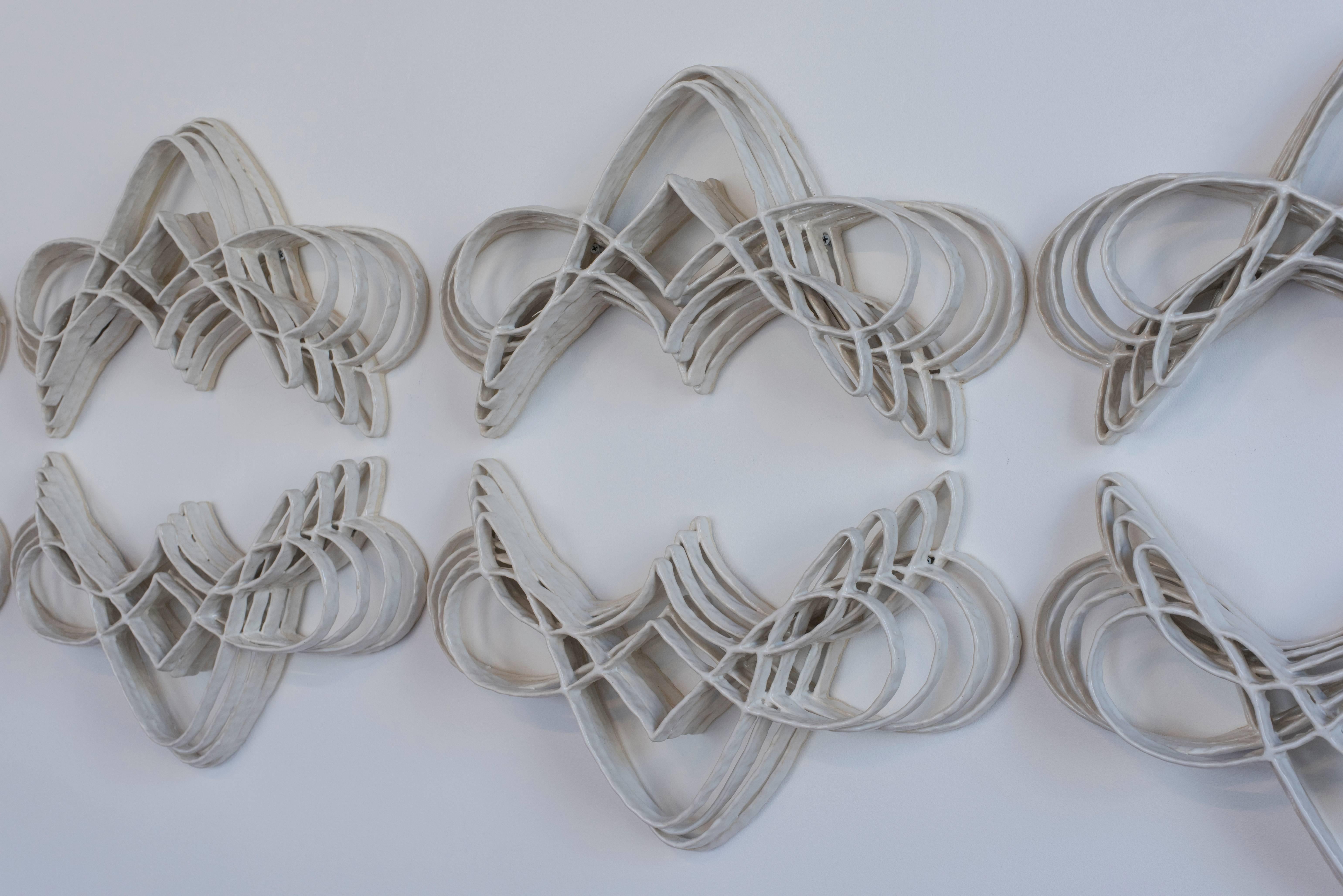 Organic Modern Joanna Poag Flourish II Wall Ceramic Sculptures, 2015 For Sale