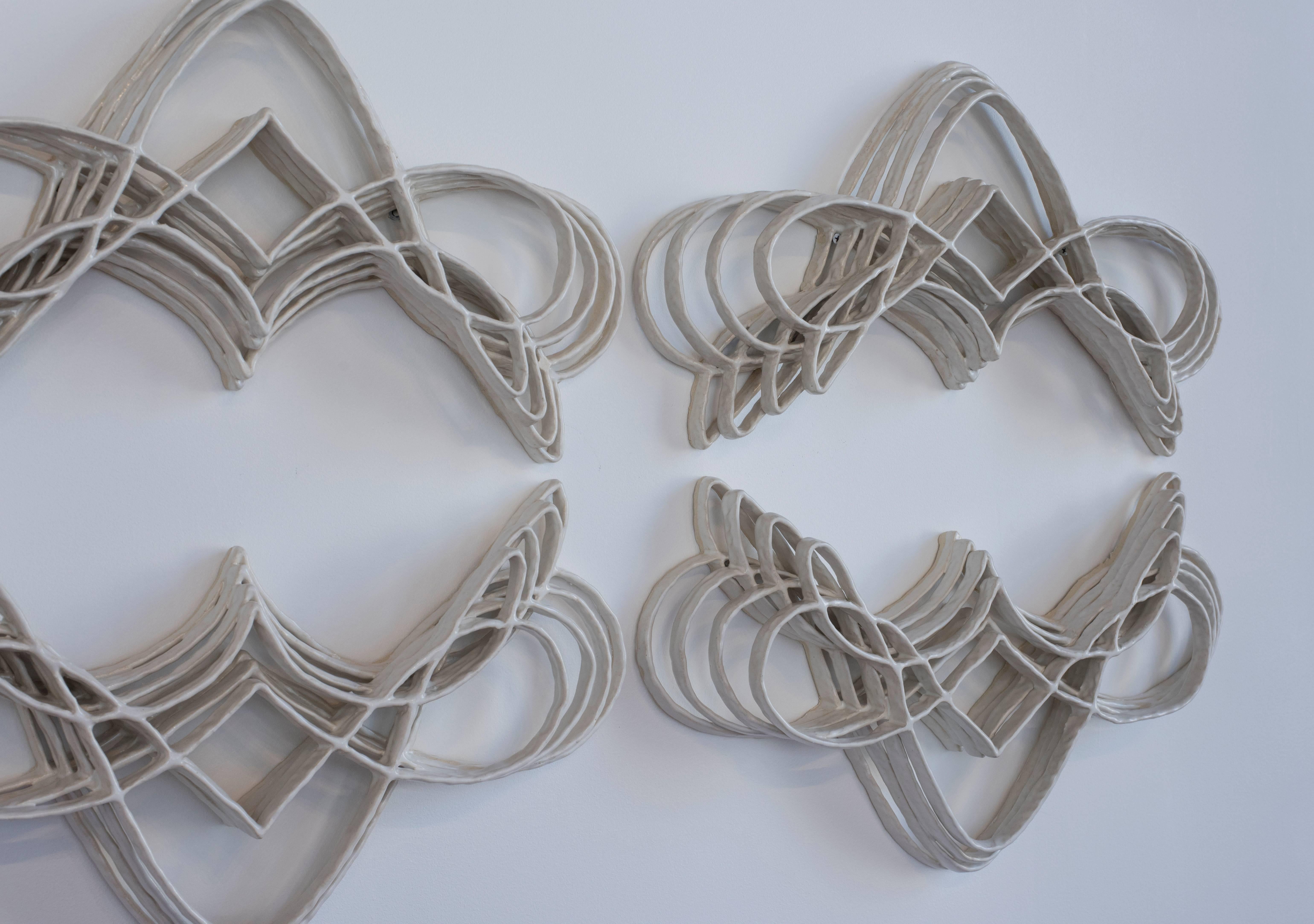 American Joanna Poag Flourish II Wall Ceramic Sculptures, 2015 For Sale