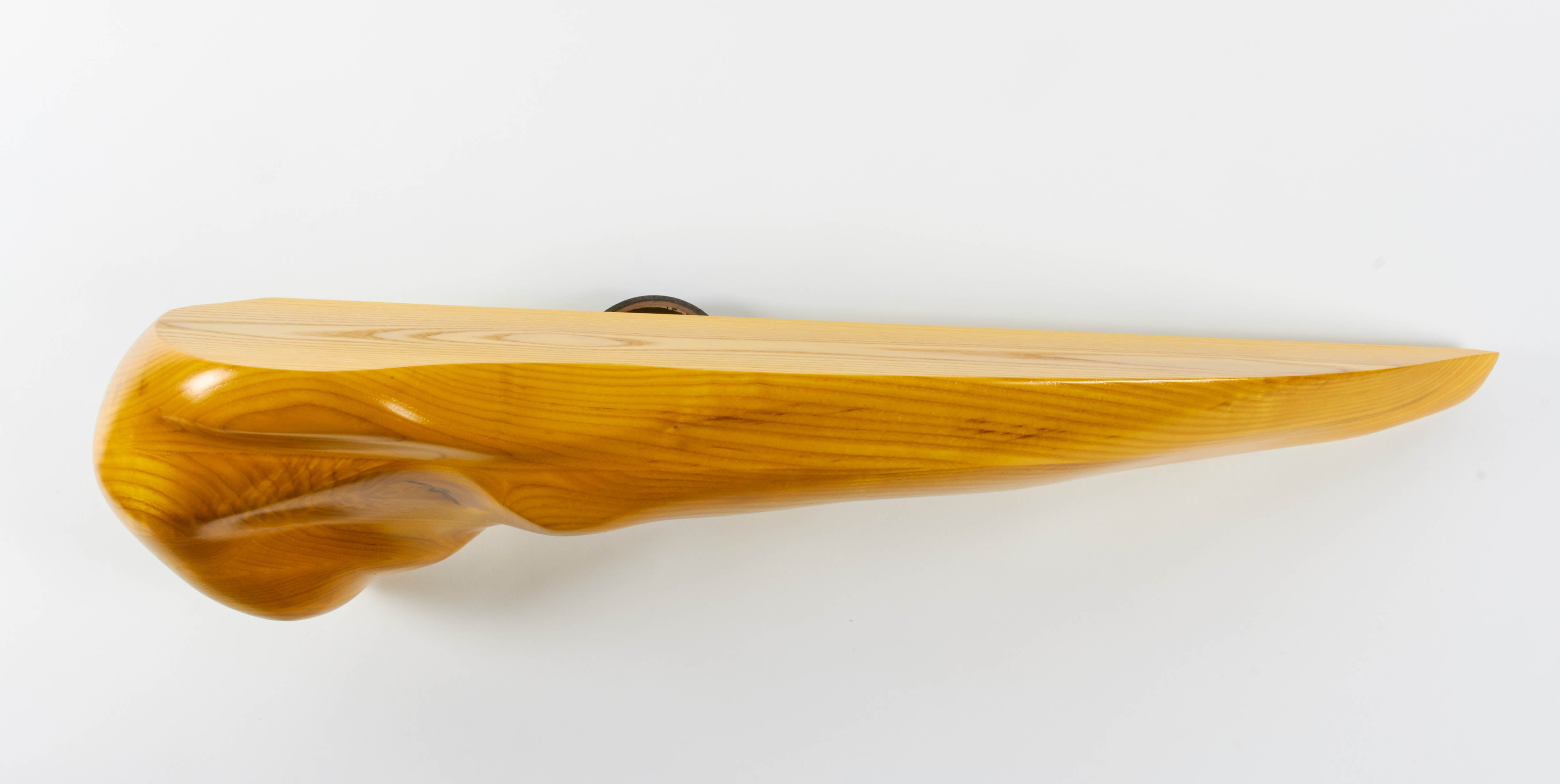 Adam Chesis Floating Wall Shelf, Hand Carved Stained American Ash, 2004