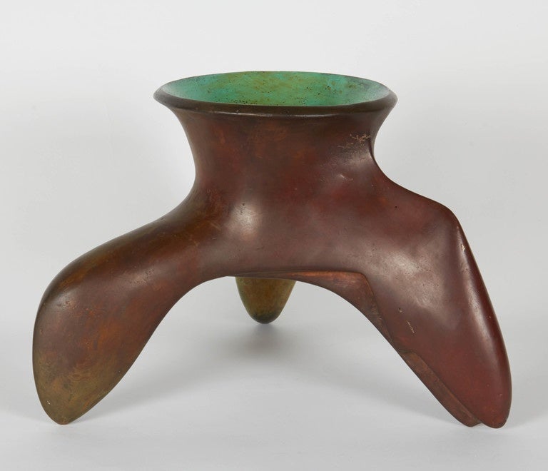Richard Hirsch Bronze Ceremonial Cup #1A, Tripod Vessels Collection, 1992 In Excellent Condition In New York, NY