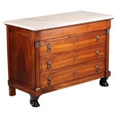 19th Century Empire French Chest of Drawers with marble on top