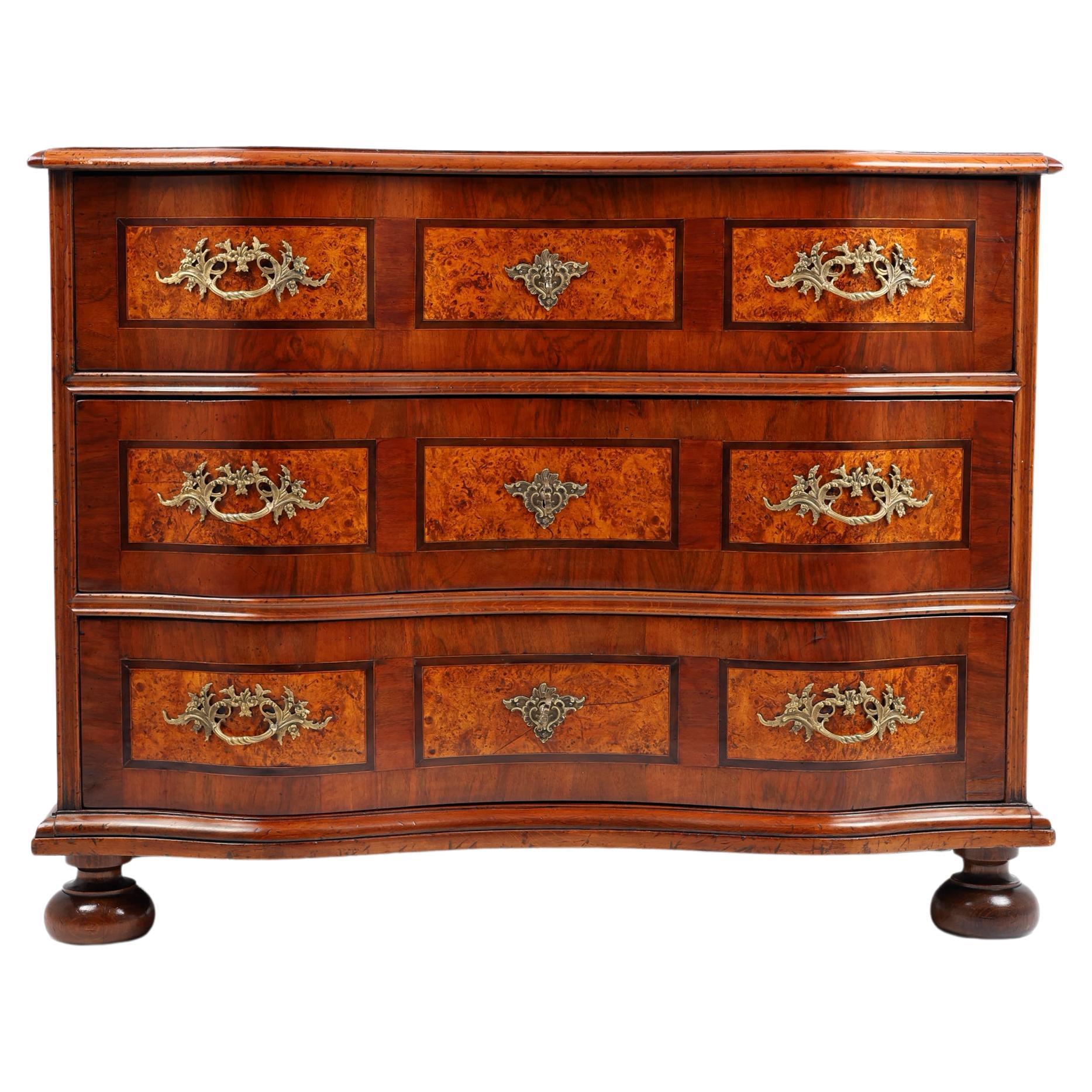 19th Century Baroque Chest of Drawers with Burl wood For Sale