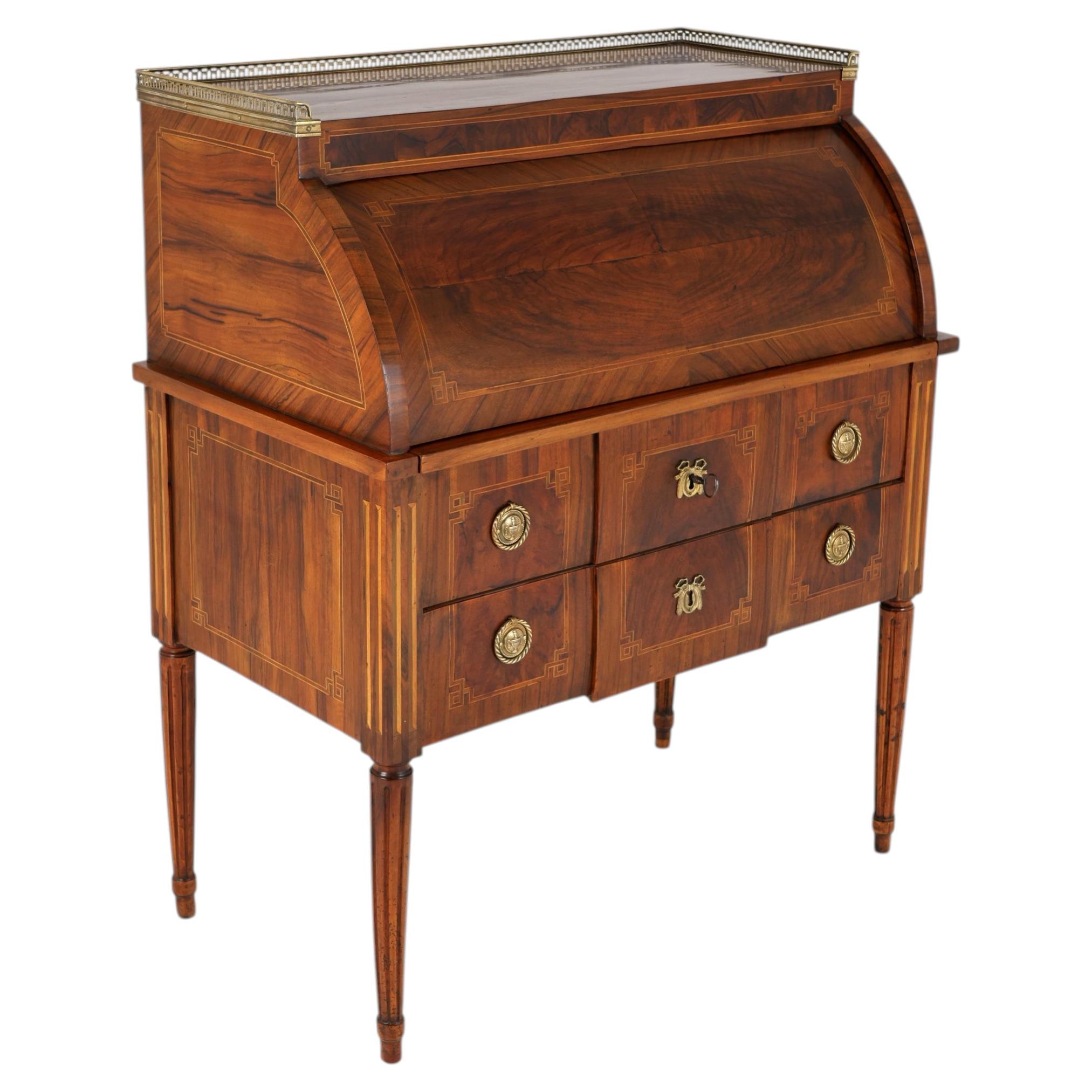 Late 18th Century Louis XVI Cylinder Desk with central lock and beautiful patina