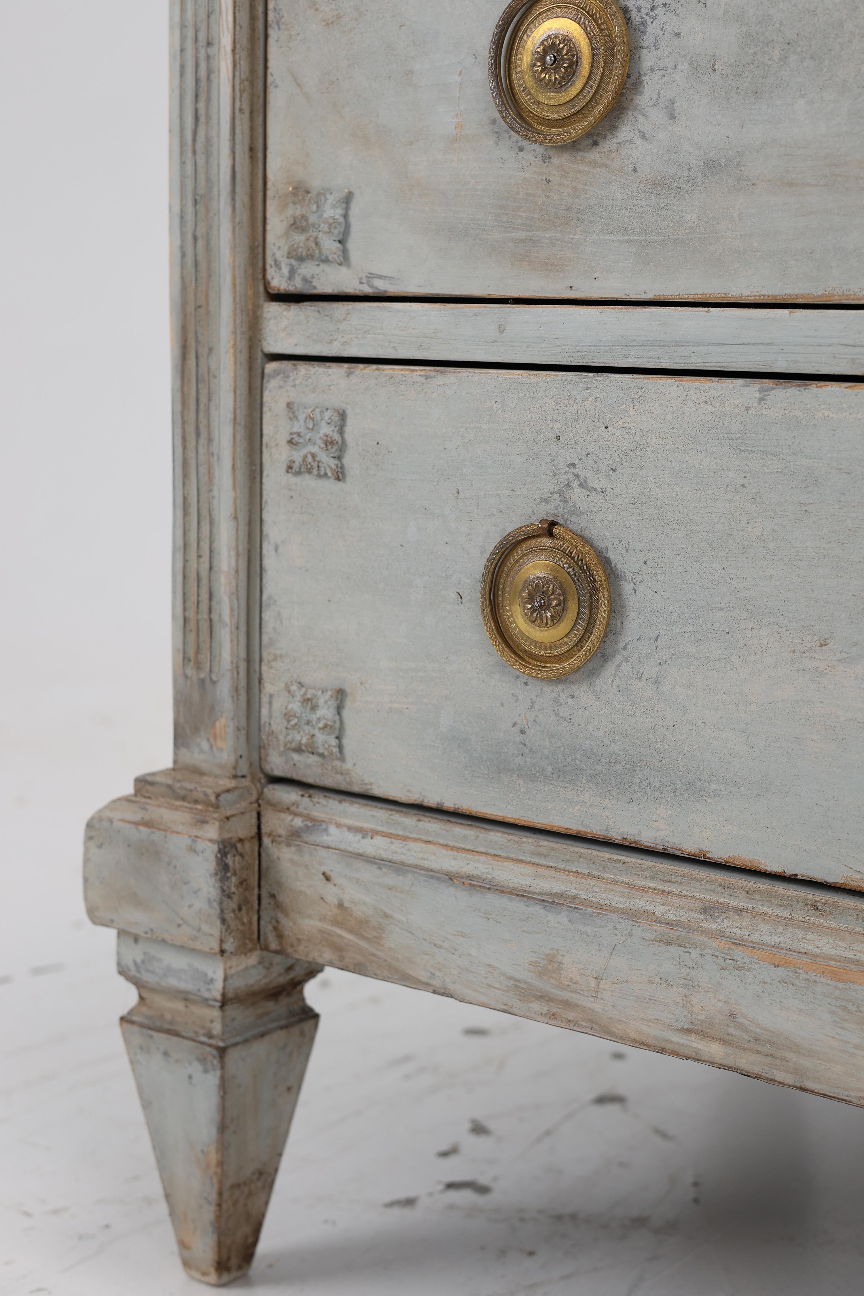 Softwood Gustavian Chest of Drawers, Sweden, 19th Century For Sale