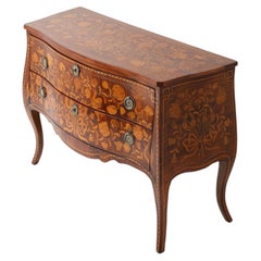 Fine Dutch Rosewood Marquetry Bombé Chest of Drawers, circa 1840