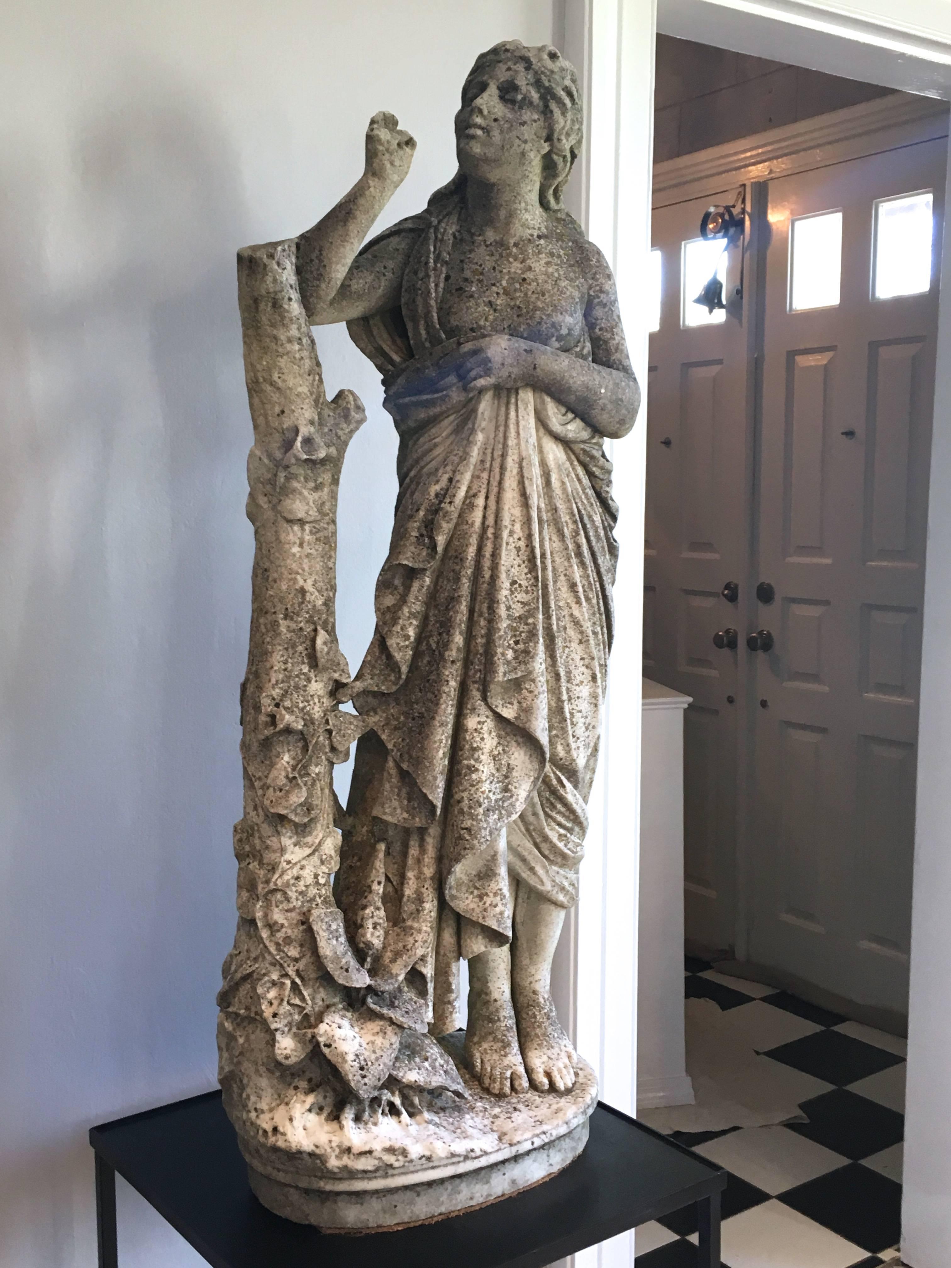 This exceptional figure is a testament to the finest neoclassical carving of the 19th century extraordinary in its detail, and with a beautifully-worn surface, 