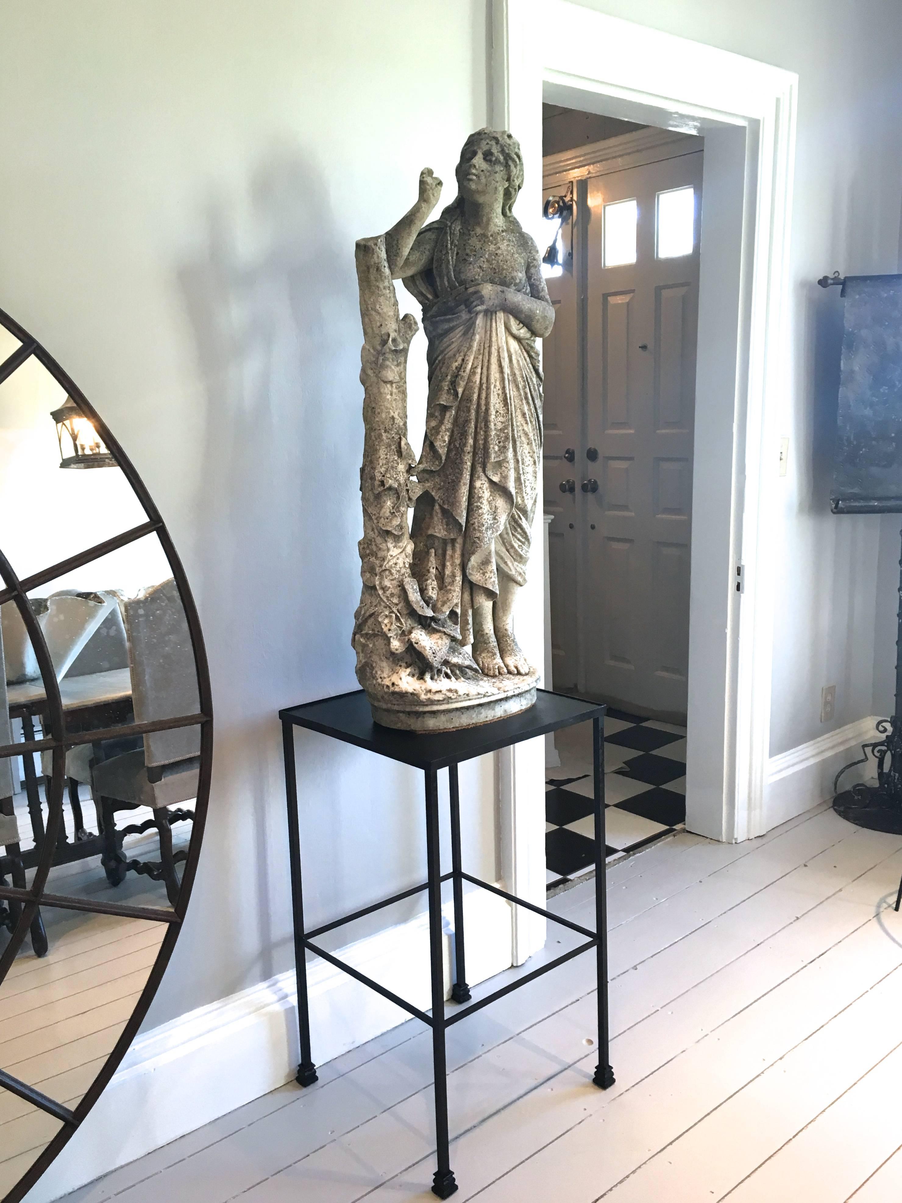 English 19th Century Carved Marble Statue of Young Woman on Tiptoes  In Good Condition For Sale In Woodbury, CT