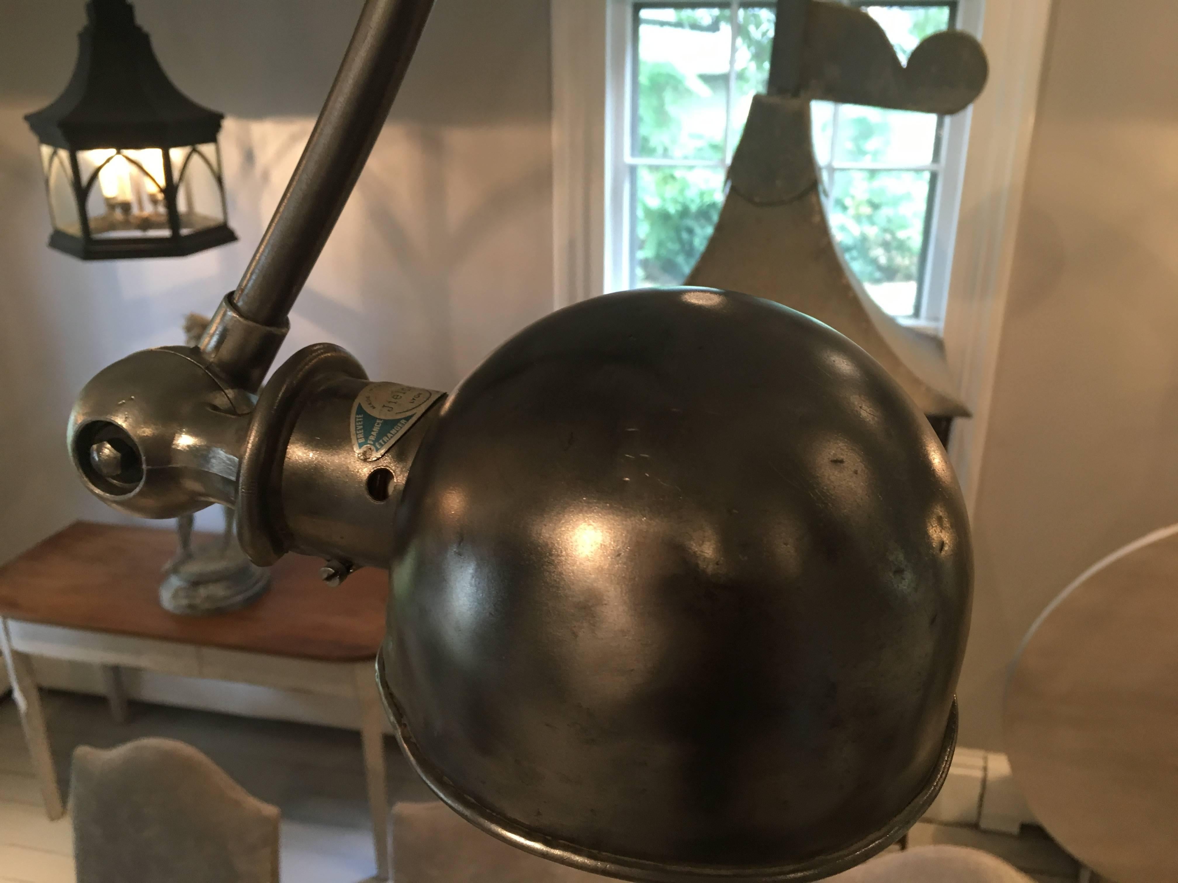 Double Arc Polished Steel Jieldé Pendant Light or Wall Sconce In Good Condition In Woodbury, CT