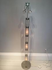 Vintage German Chrome and Glass 1970s Floor Lamp by Besigheimer