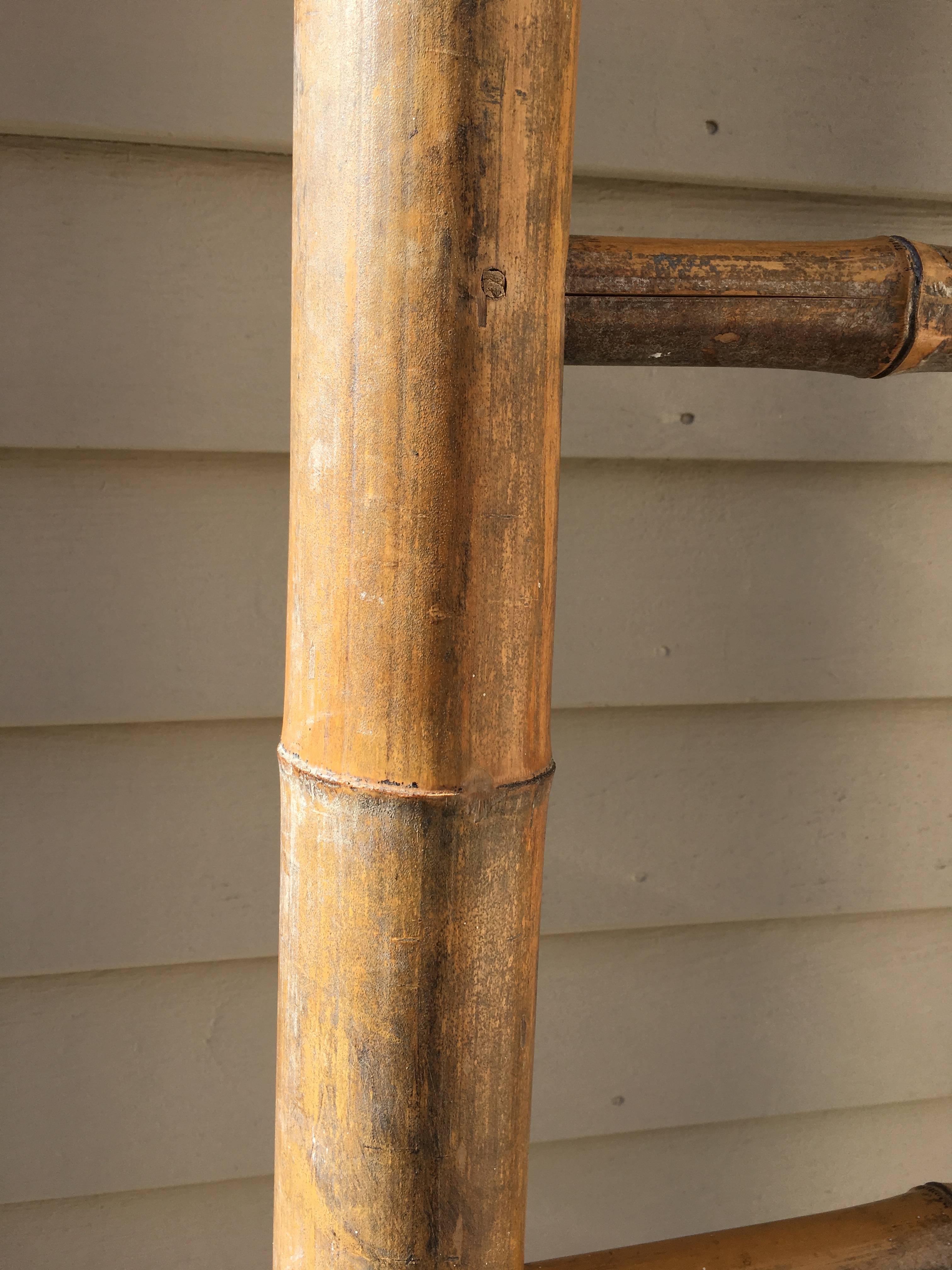 Tall French Bamboo Orchard Ladder In Good Condition In Woodbury, CT