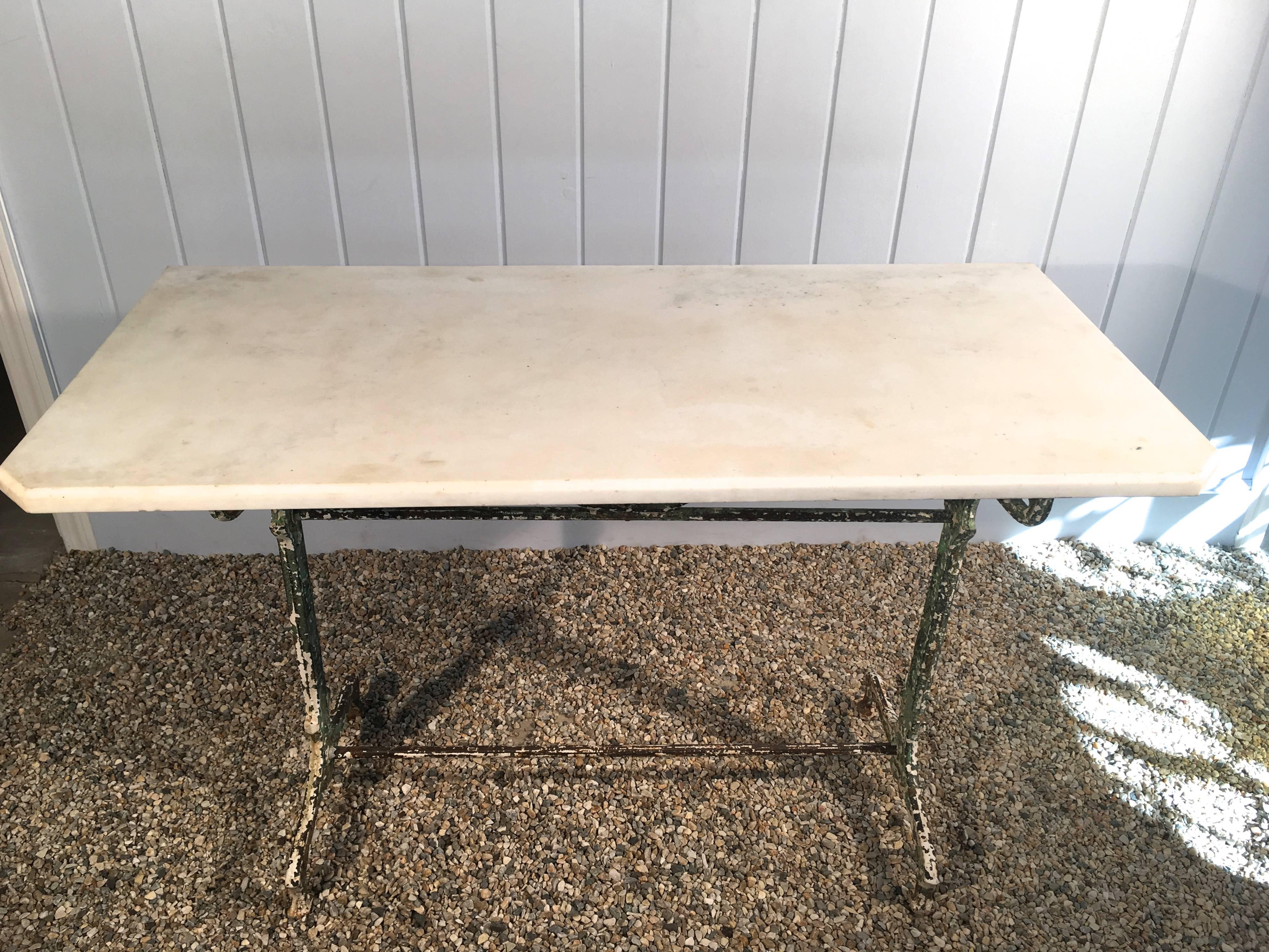 marble cast iron table