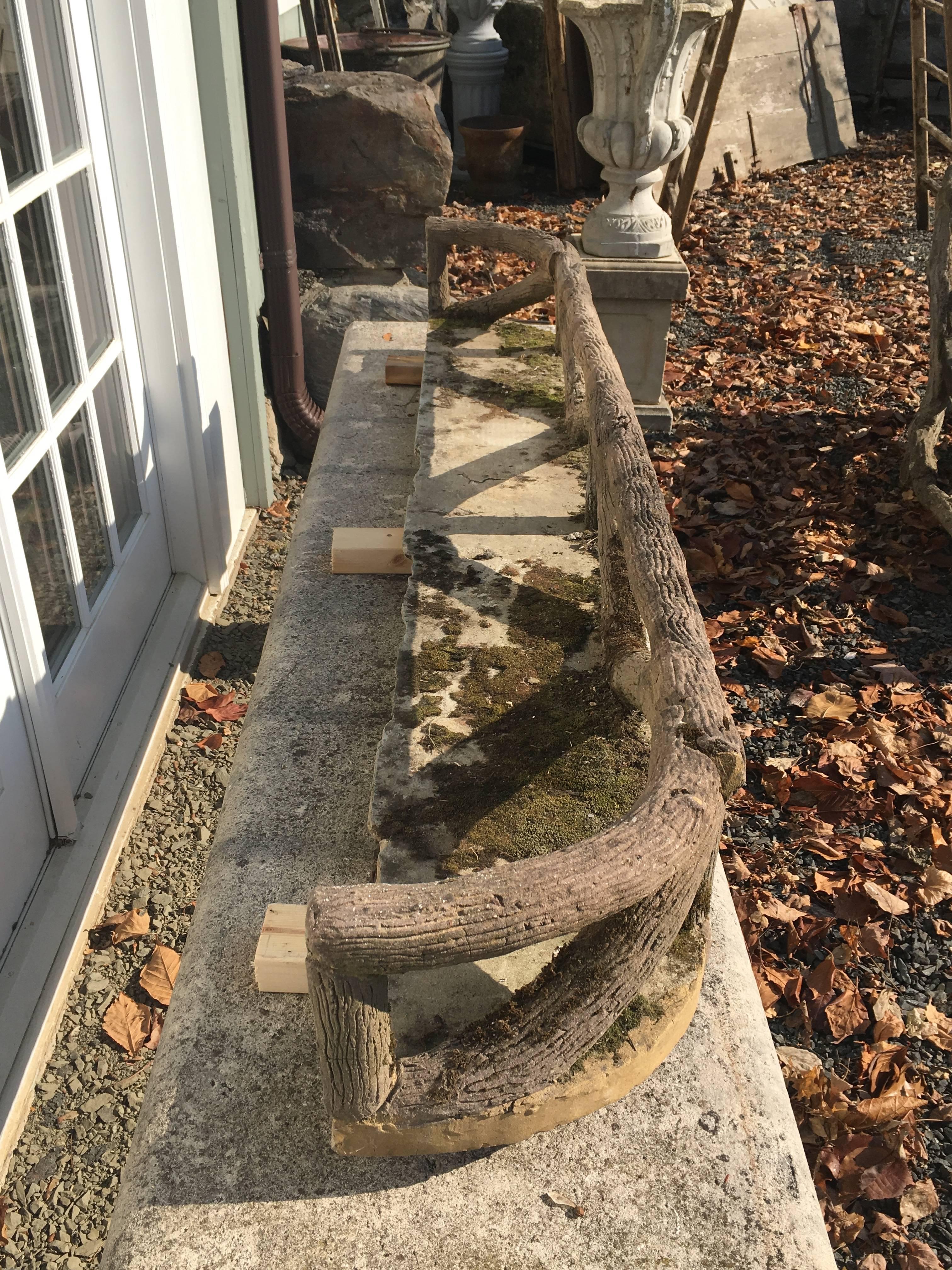 Rare French Faux Bois Window Balcony In Good Condition For Sale In Woodbury, CT