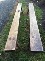 Pair of Long 18th Century, French, Oak Benches