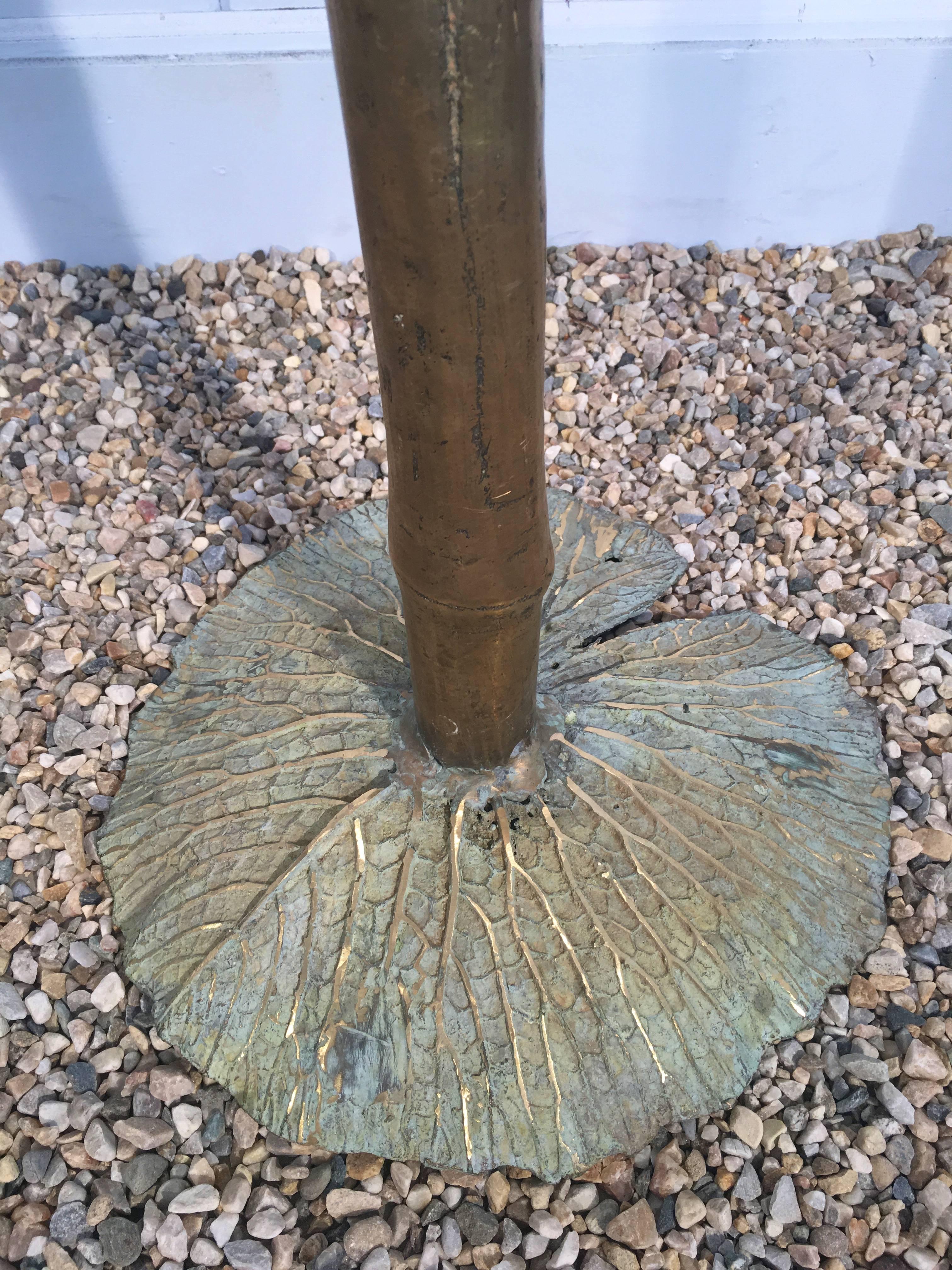 Contemporary One-of-a-Kind Bronze Lily Pad Table by French Artisan