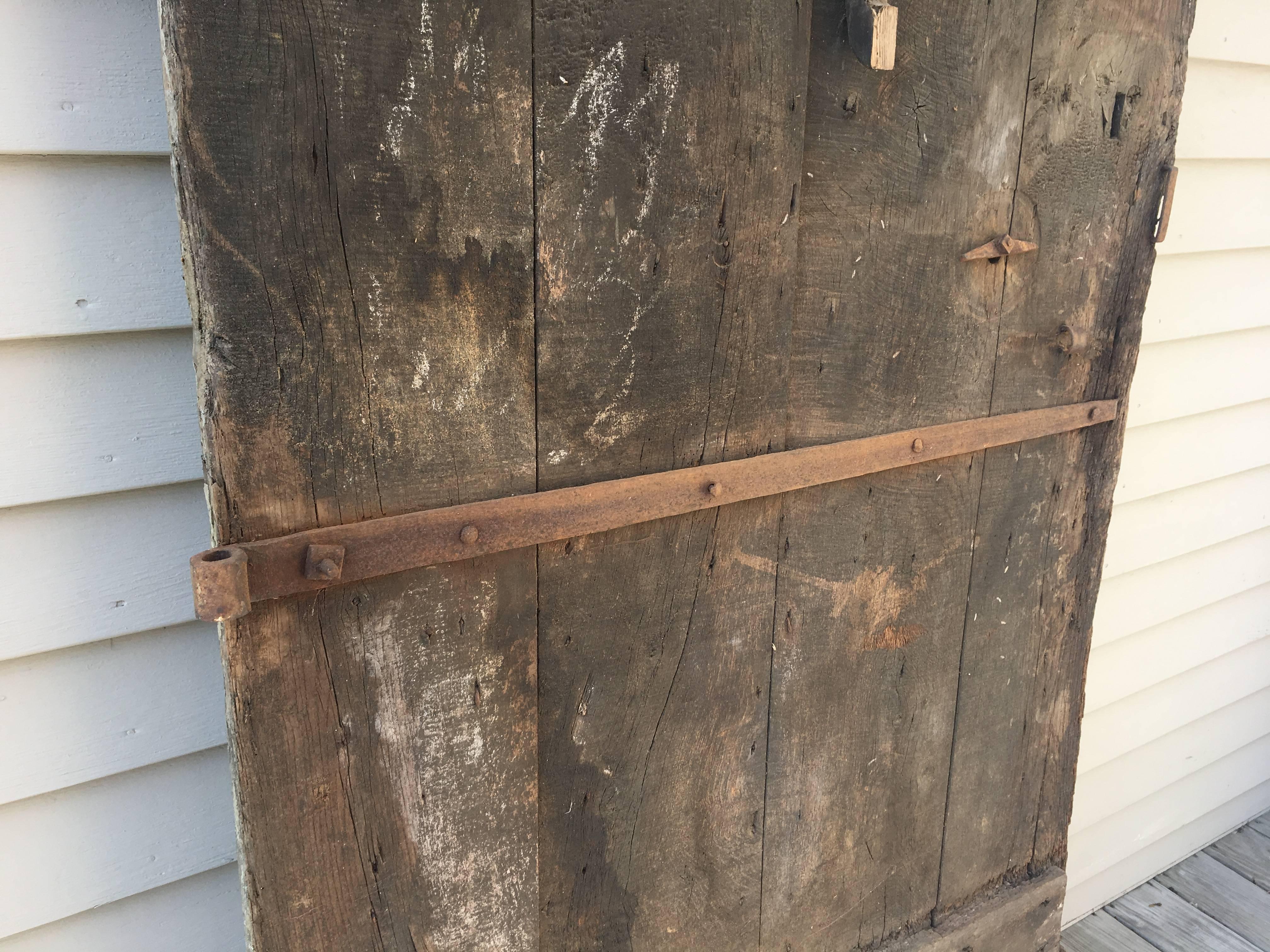 18th Century French Oak Chevron Design Door For Sale 1