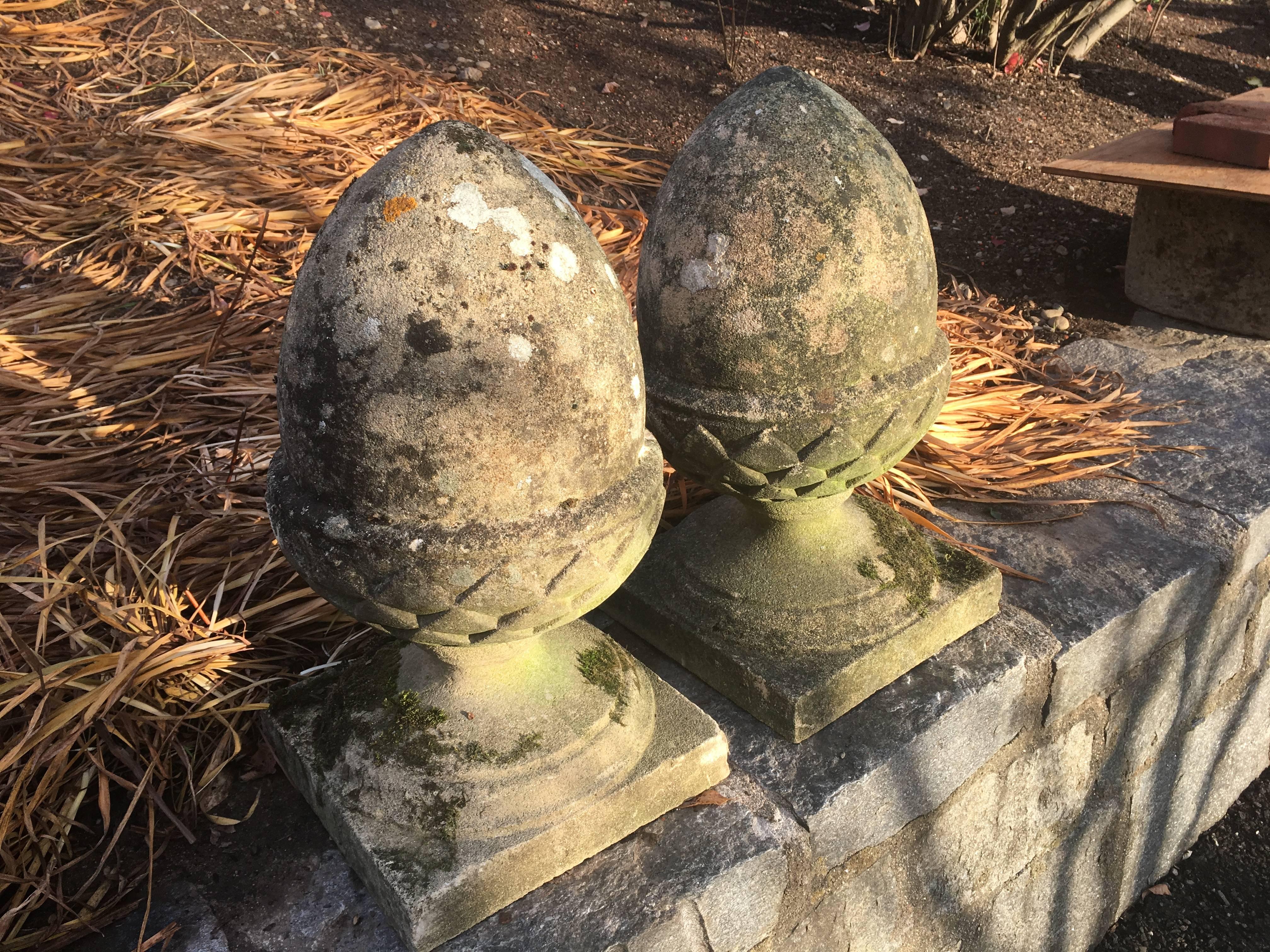 stone acorn garden ornaments