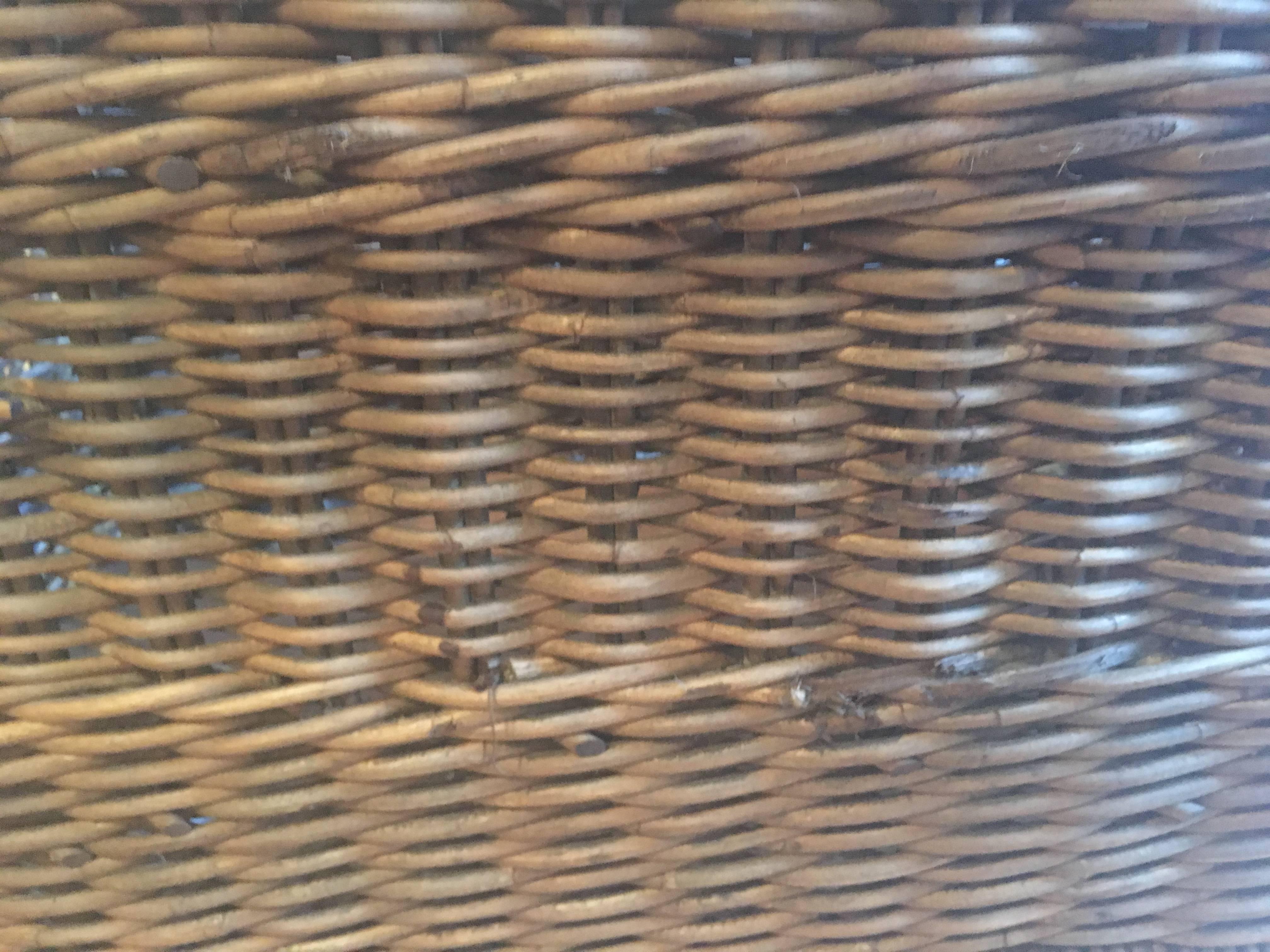 wicker basket with wheels