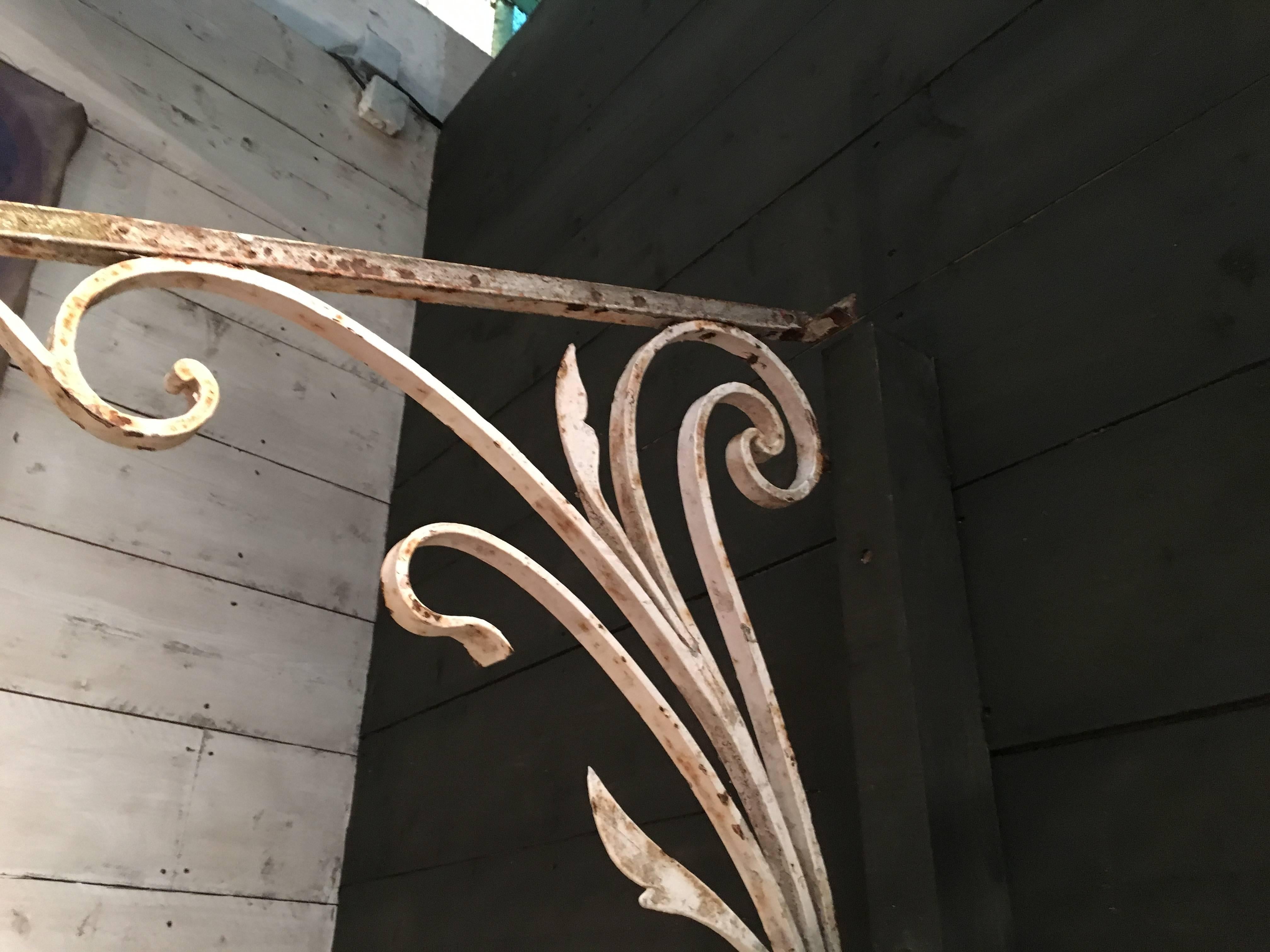 Hand-Crafted French Art Nouveau Wrought Iron Marquis or Arbor