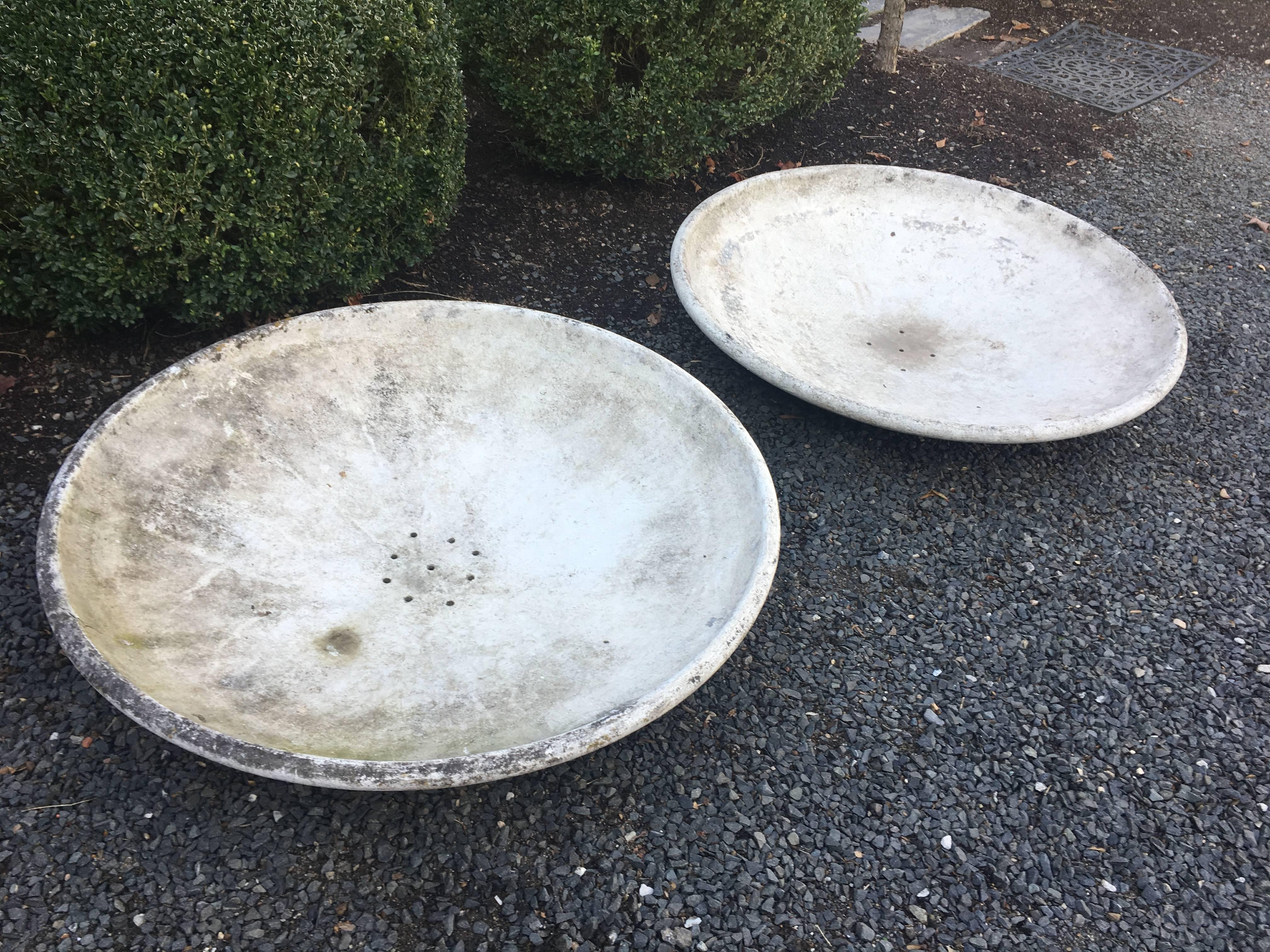 Swiss Pair of Large Willy Guhl Saucer Planters