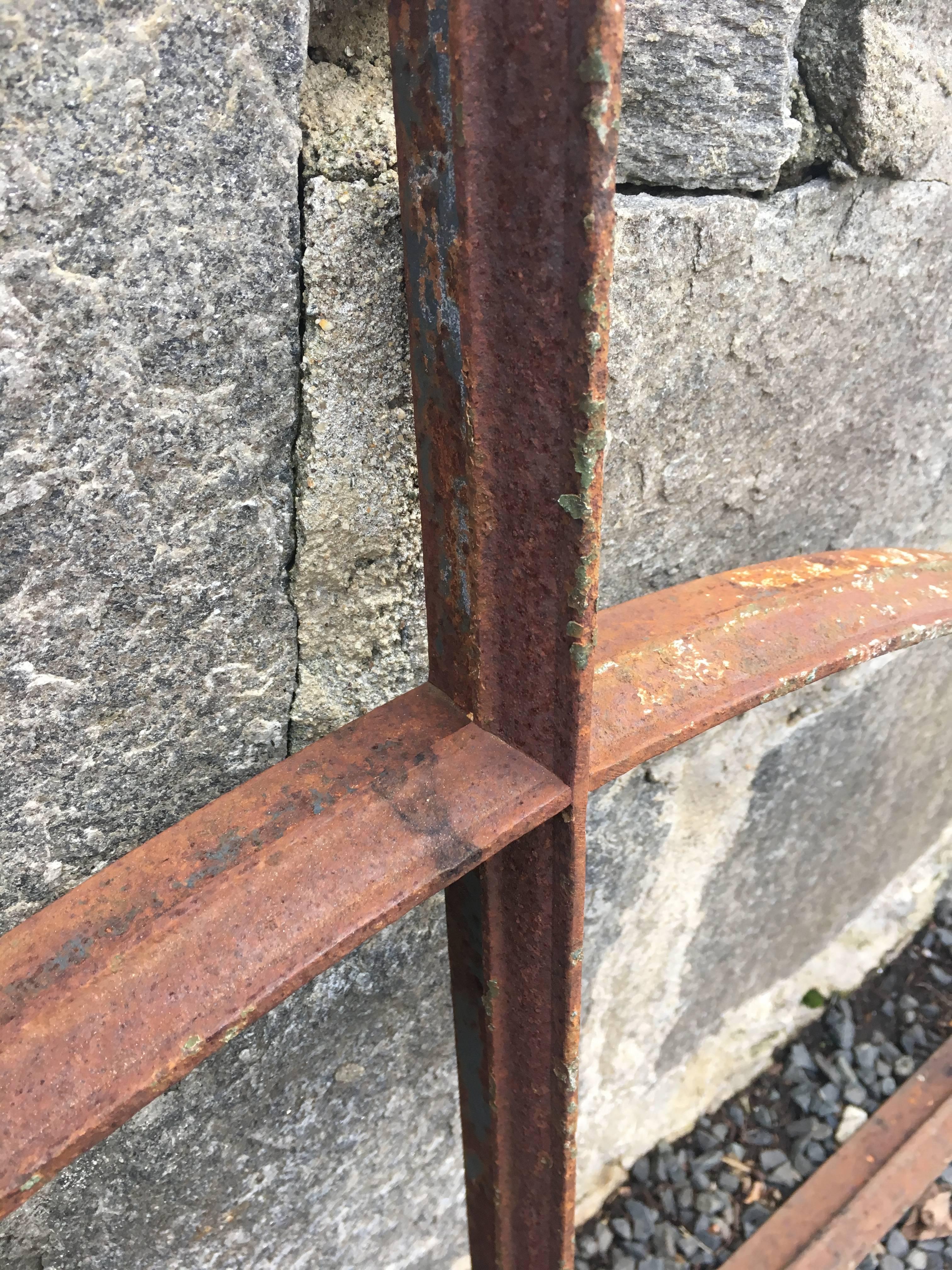 Huge Demilune English Wrought Iron Mirror Frame For Sale 2